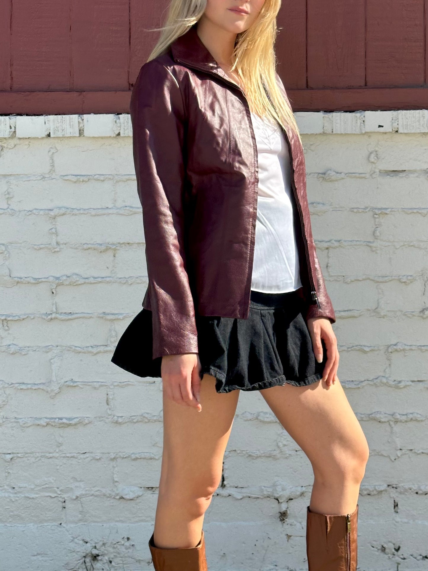 Burgundy Leather Jacket