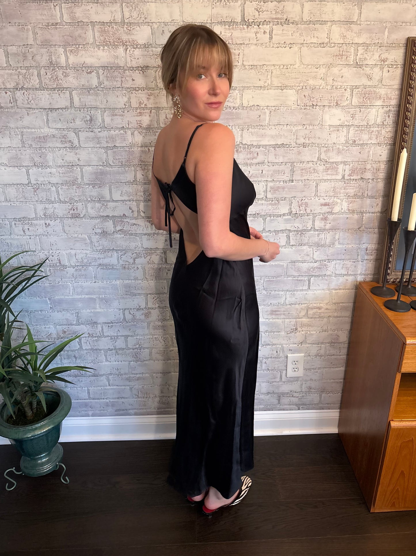 Vintage Black Silk Dress