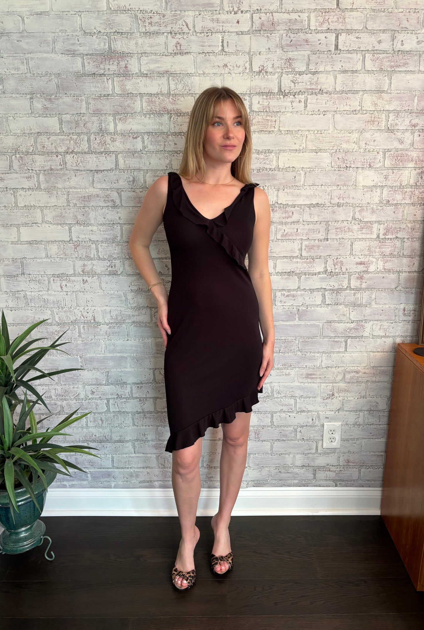 Vintage Y2k Black Asymmetrical Dress