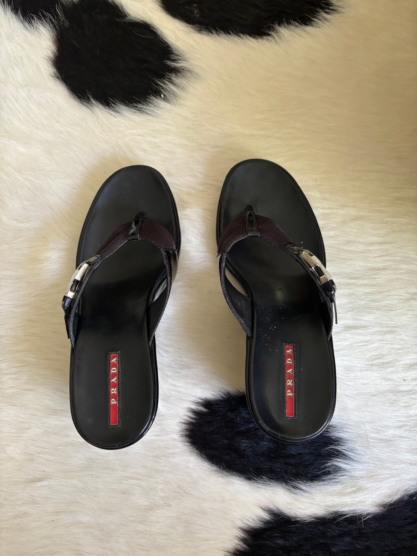 Vintage Prada Sport Wedge Flip Flops