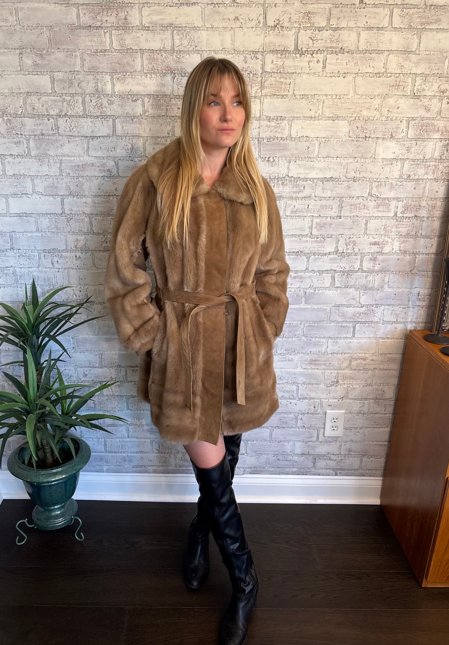 Vintage 70s Brown Fur Coat