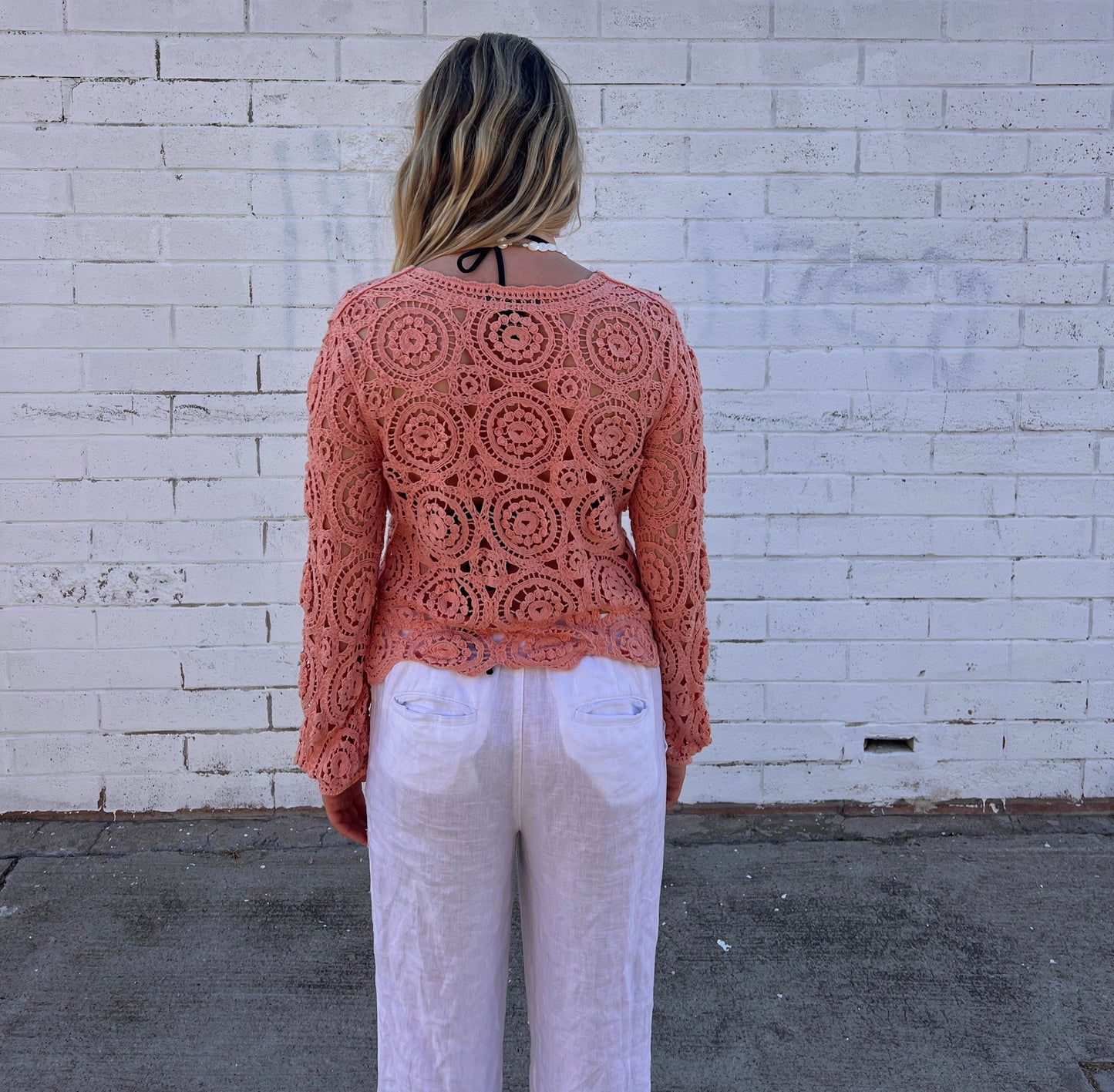 Coral Crochet Top