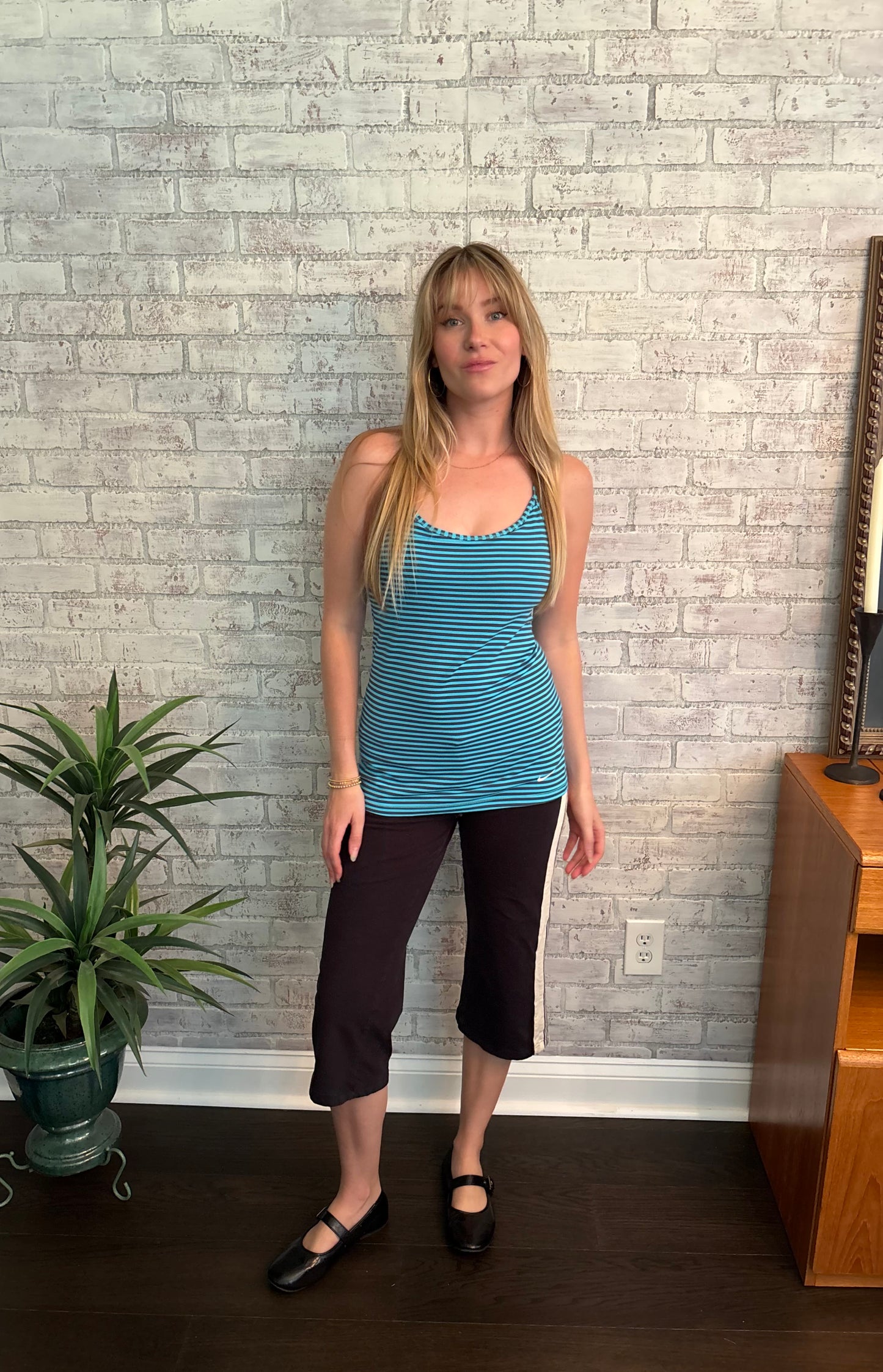 Y2k Blue Striped Nike Tank