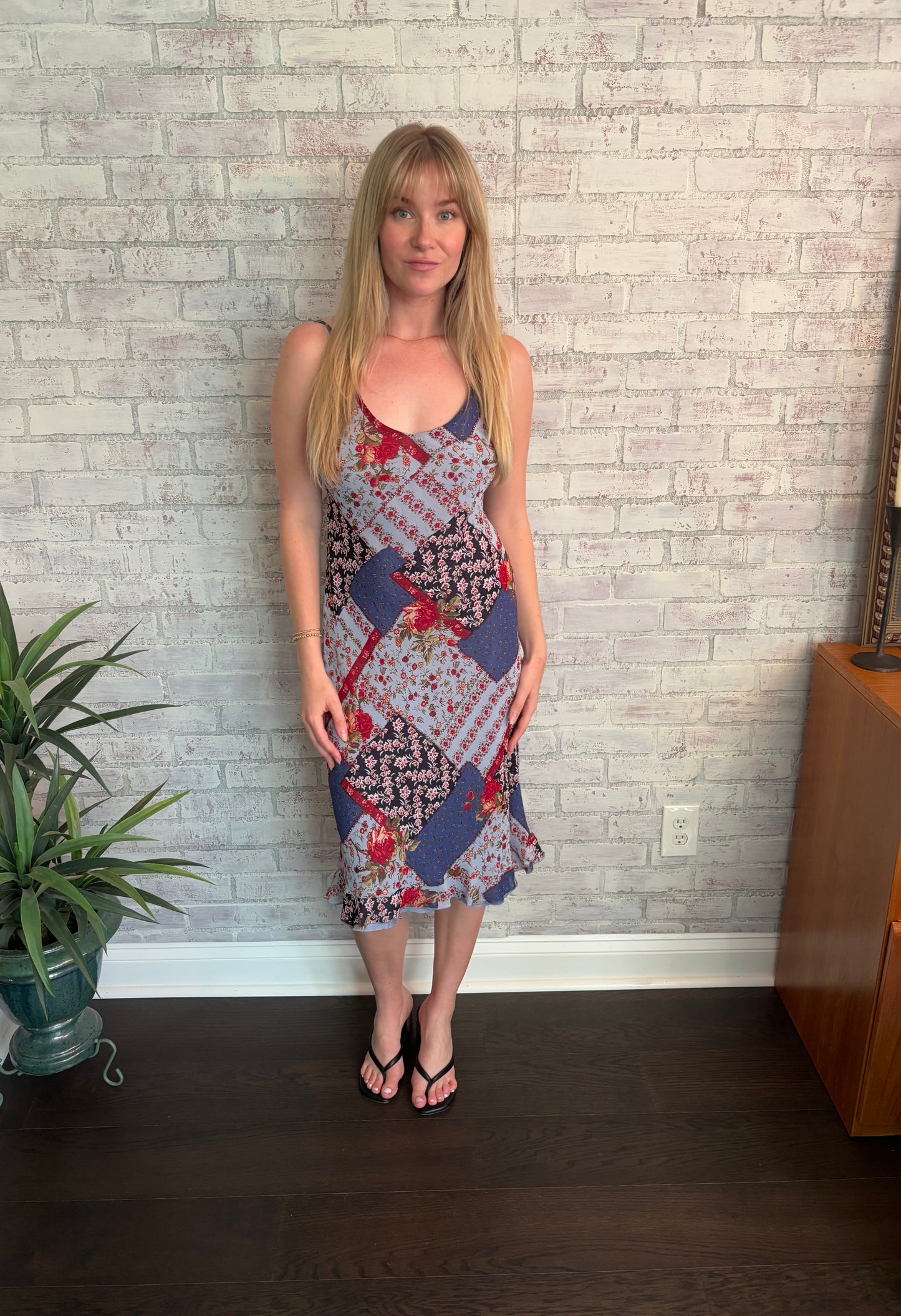 Floral Patchwork Midi Dress