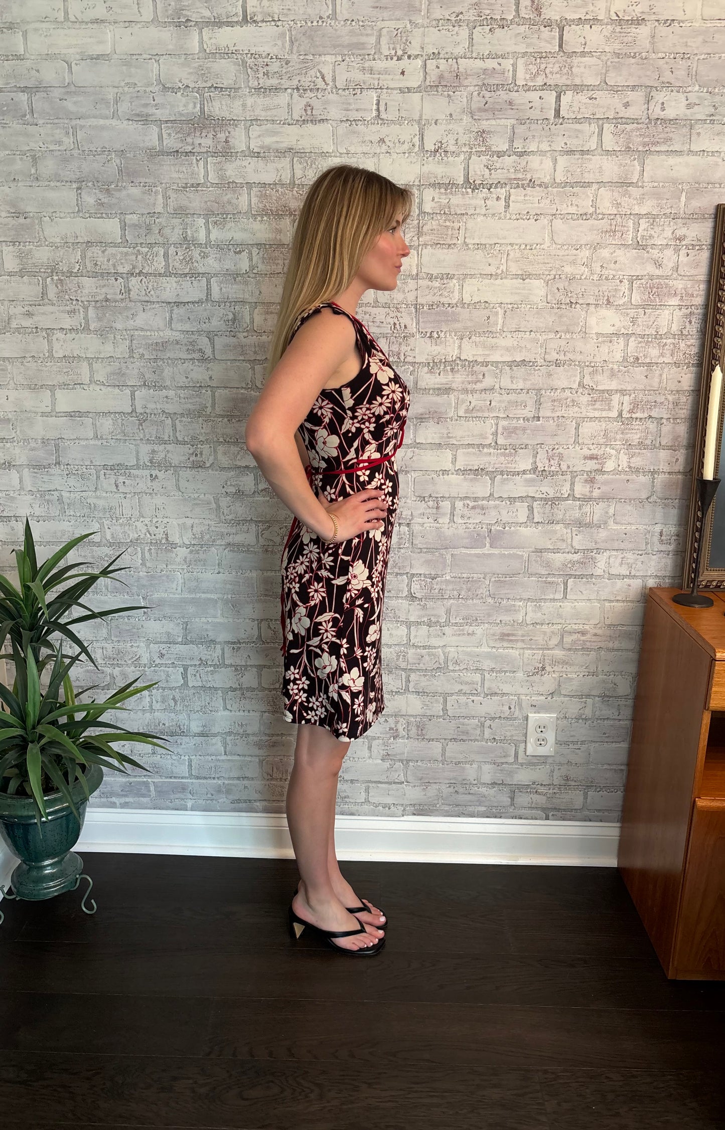 Vintage Y2k Floral V-Neck Dress