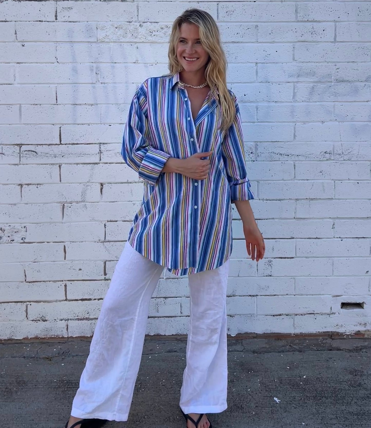 Vintage Retro Stripe Button Down