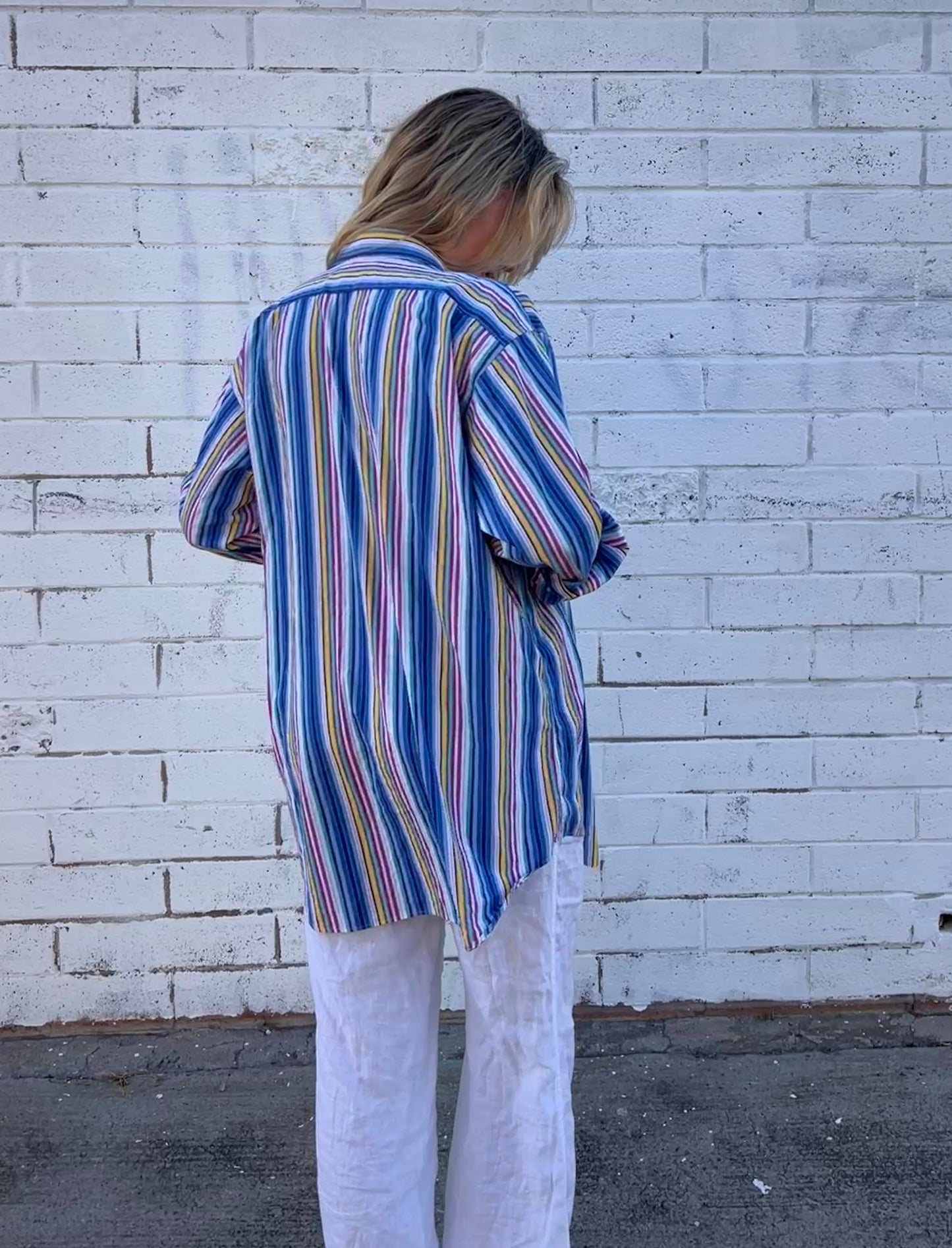 Vintage Retro Stripe Button Down