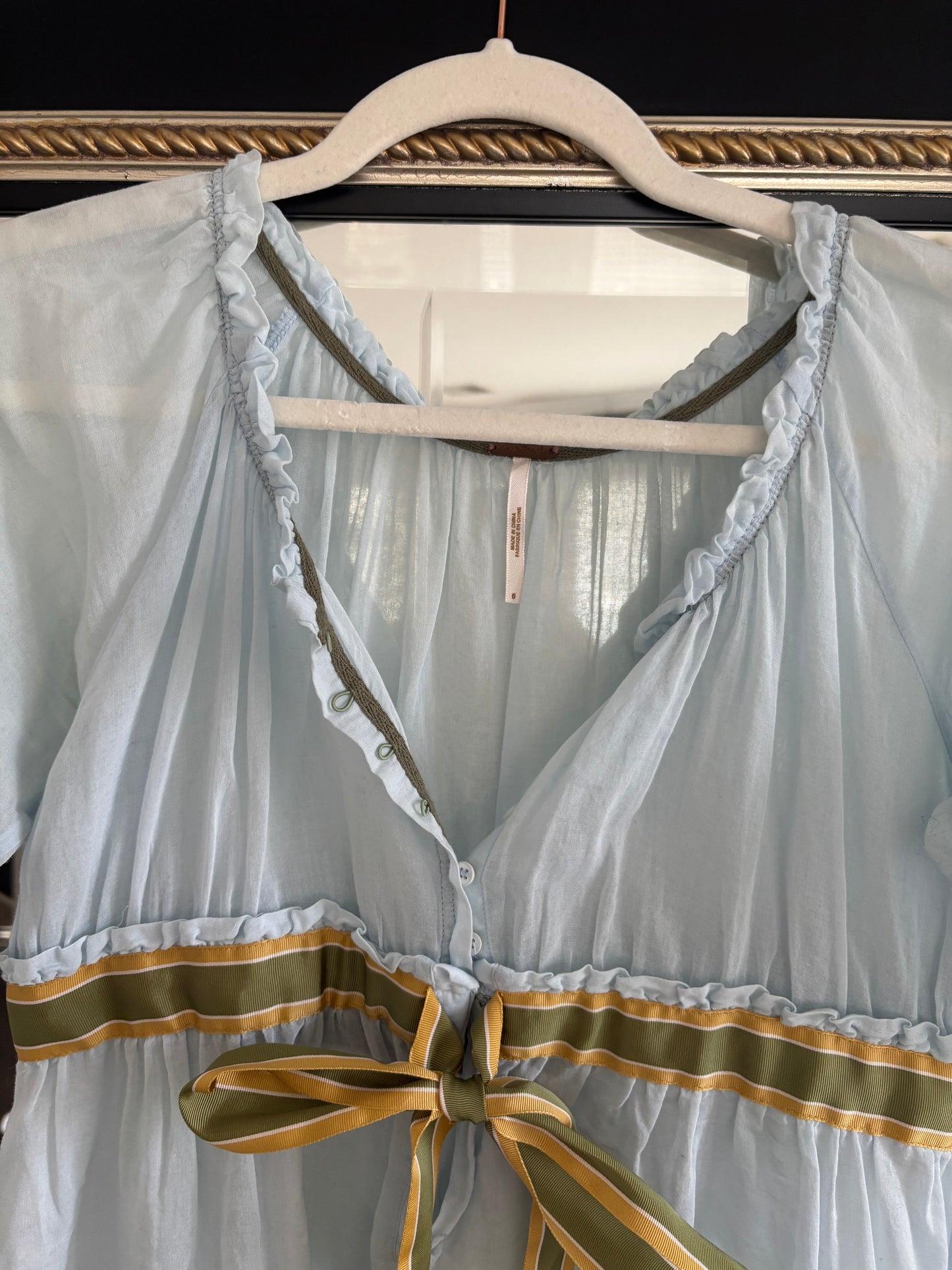 Vintage Baby Blue Baby Doll Top