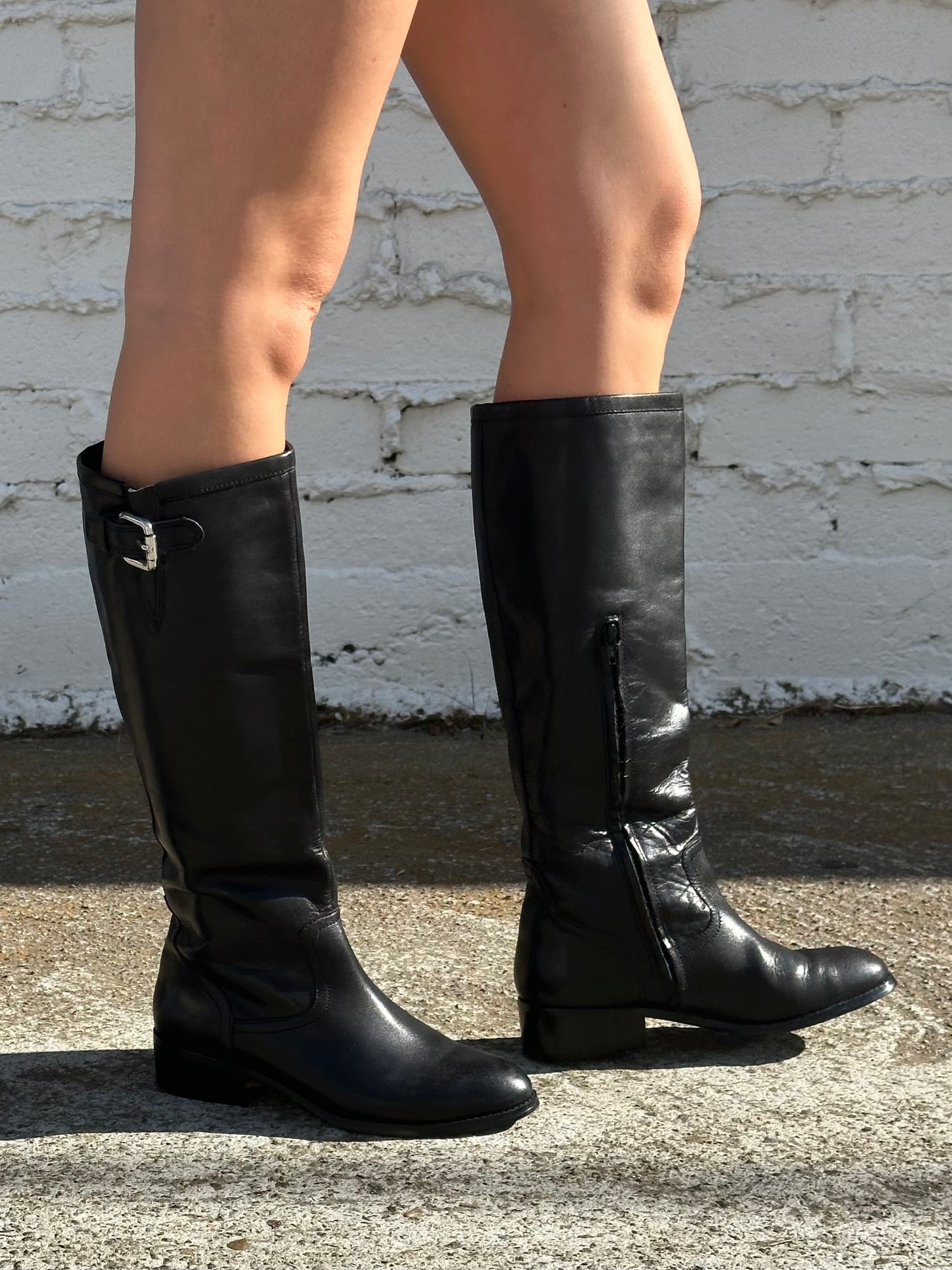 Ralph Lauren Black Leather Riding Boots