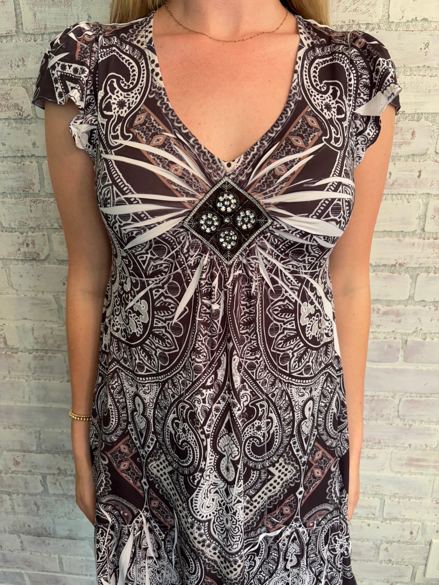 Vintage Y2k Embellished Flowy Dress
