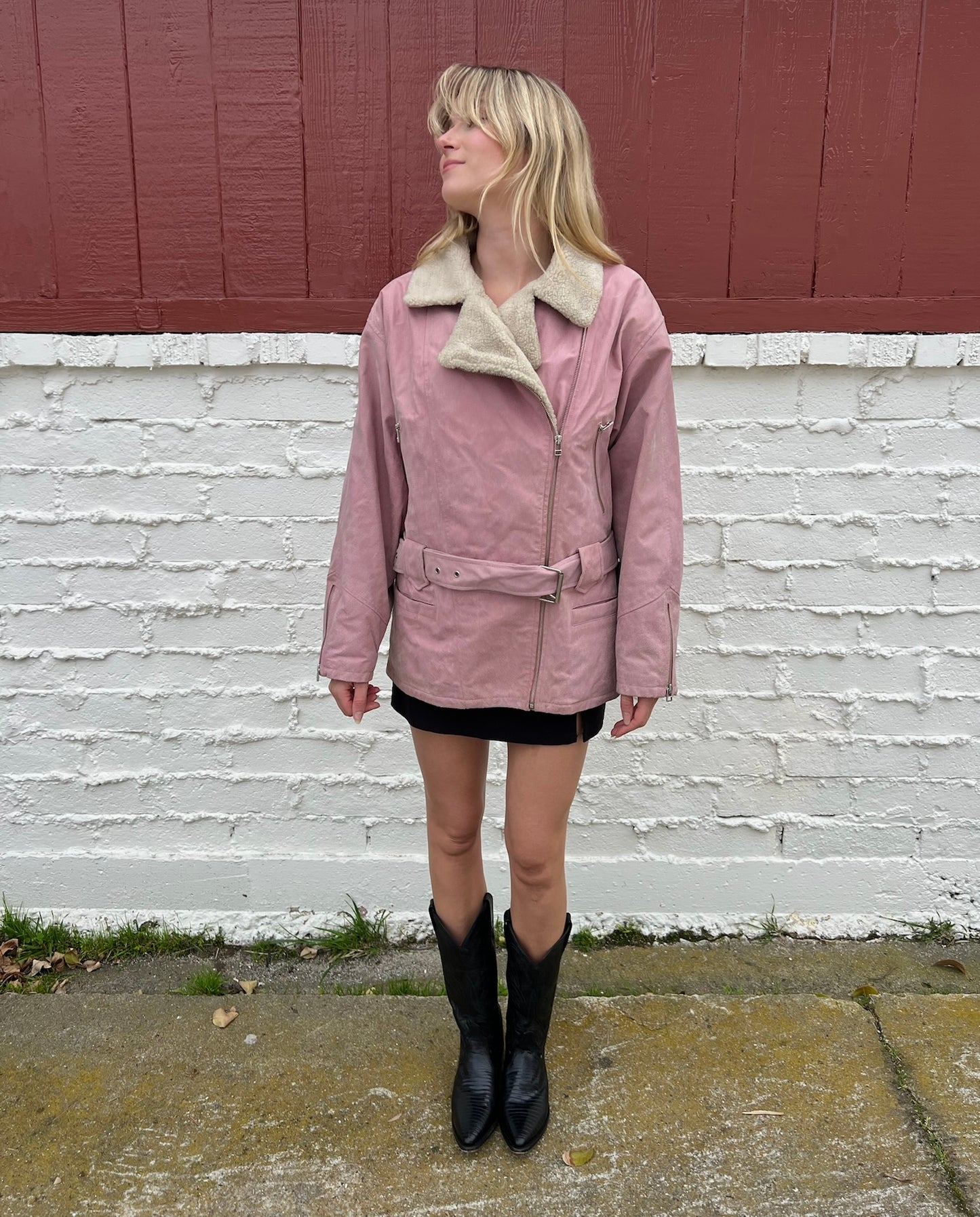 Vintage Pink Leather Jacket