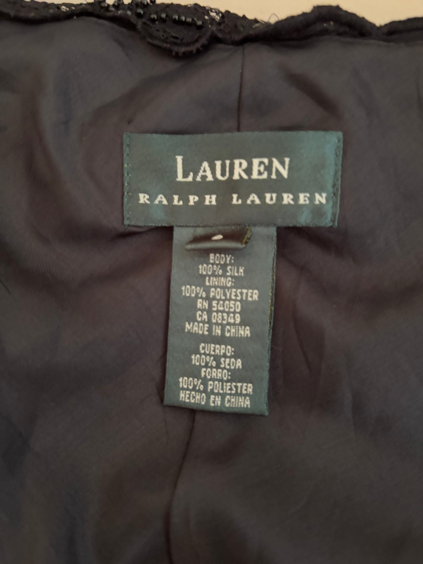 Vintage 90s Ralph Lauren Black Silk Dress