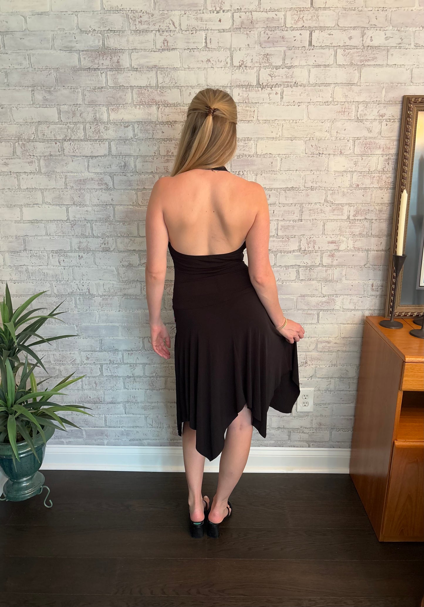 Vintage Y2k Halter Asymmetrical Dress