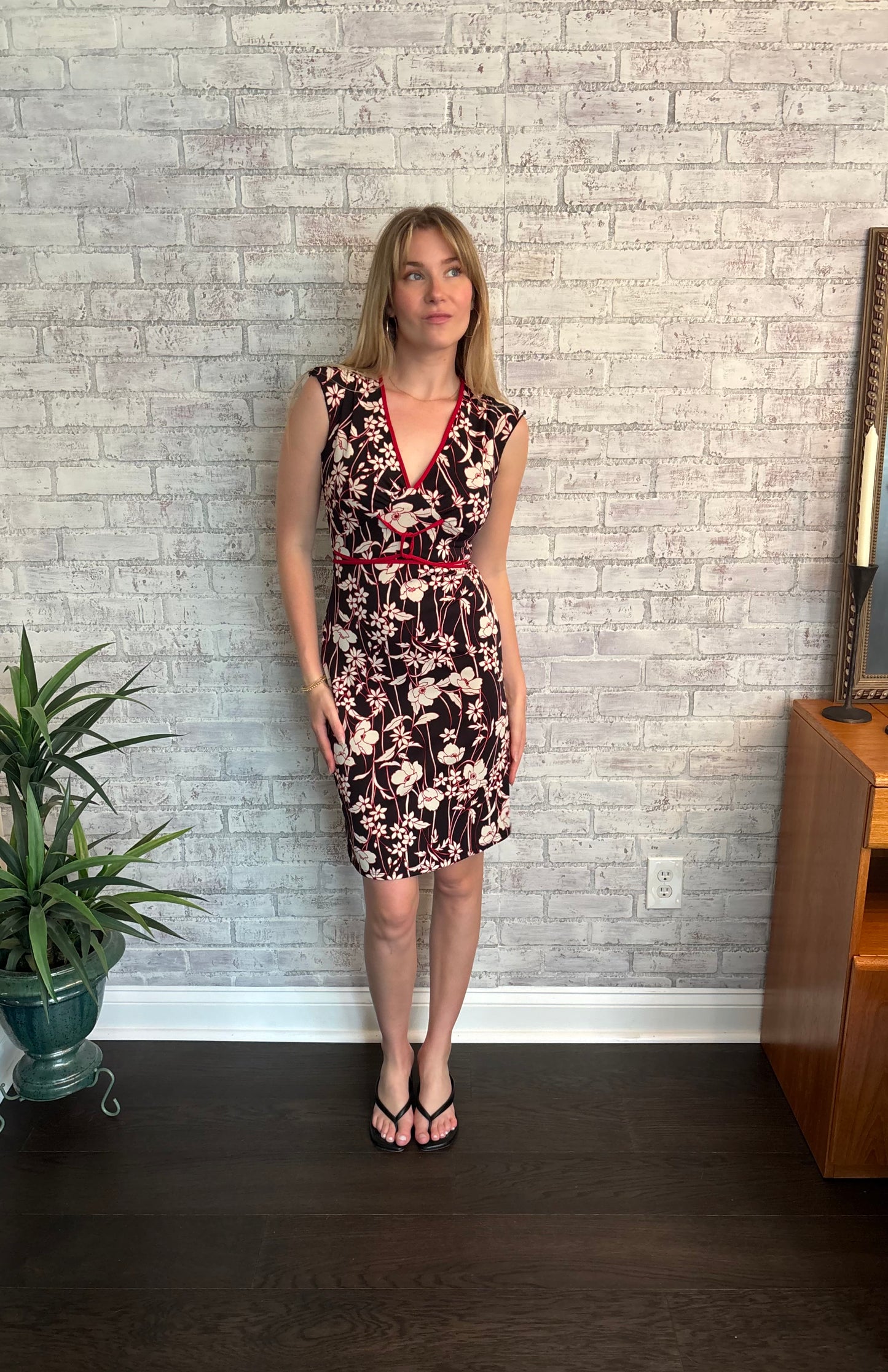 Vintage Y2k Floral V-Neck Dress