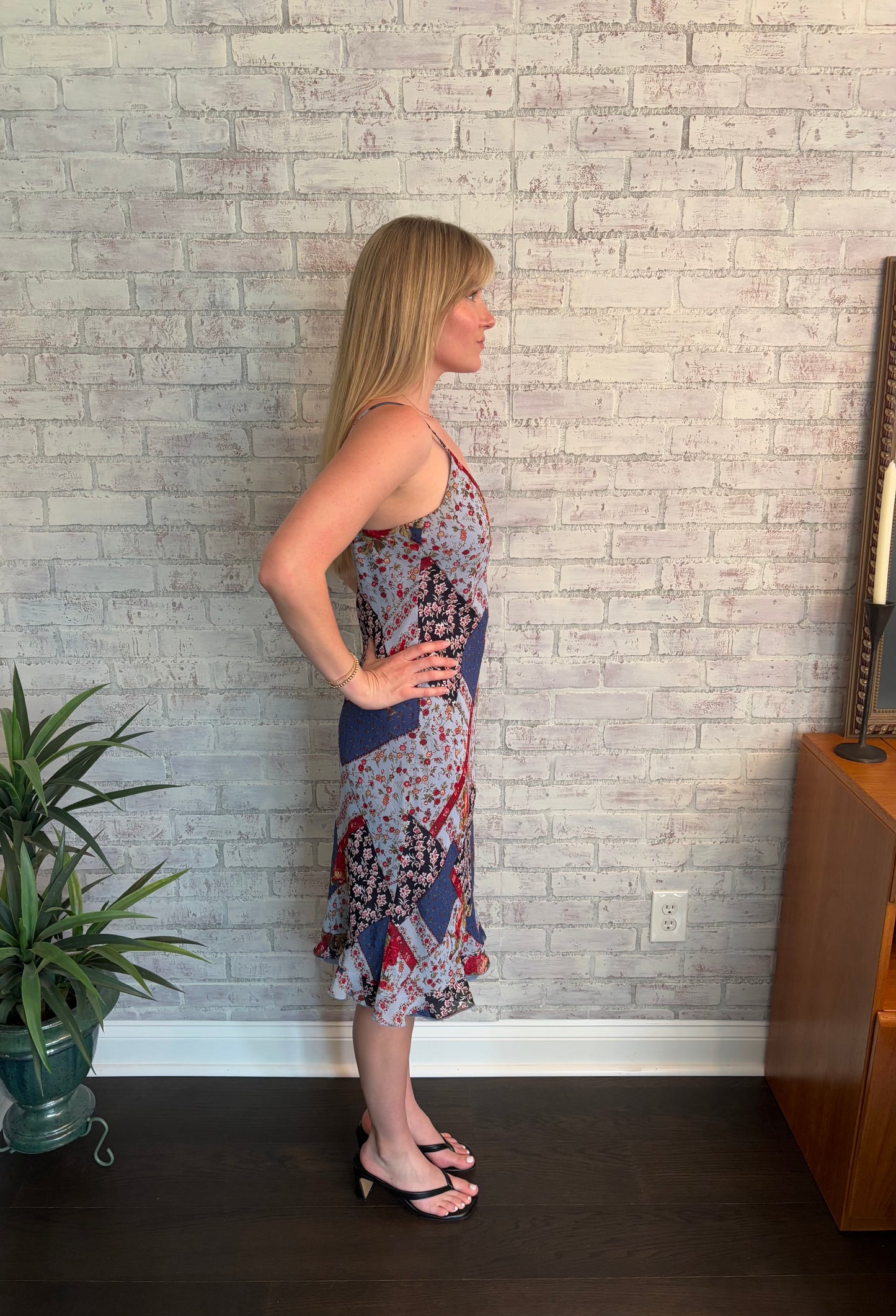 Floral Patchwork Midi Dress