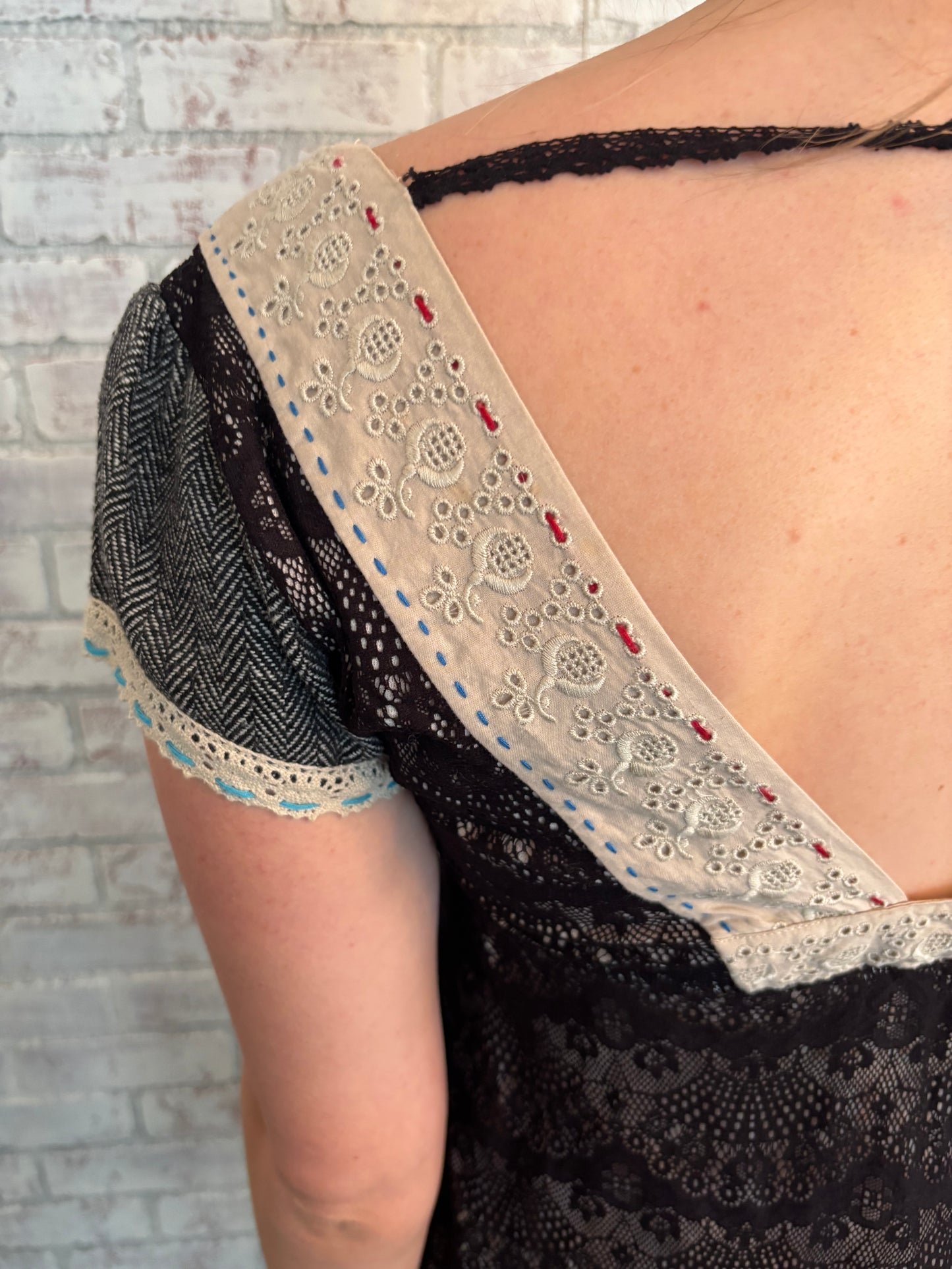 Vintage Black Lace Mini Dress