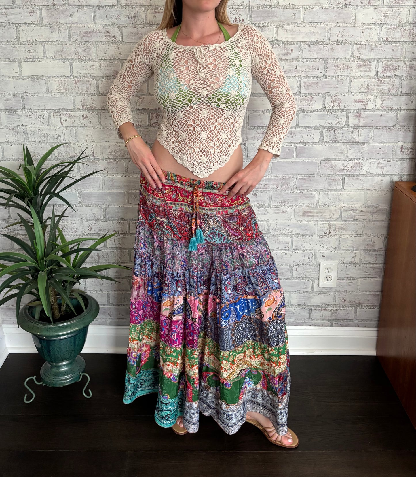 Vintage Cream Crochet Top
