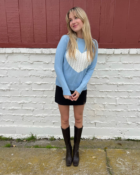 Blue Heart Sweater