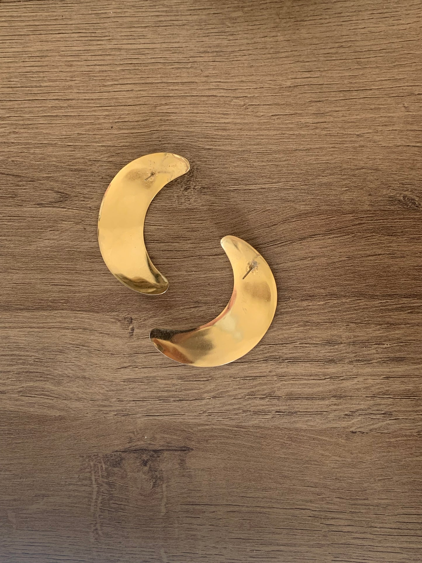 Gold Crescent Moon Earrings