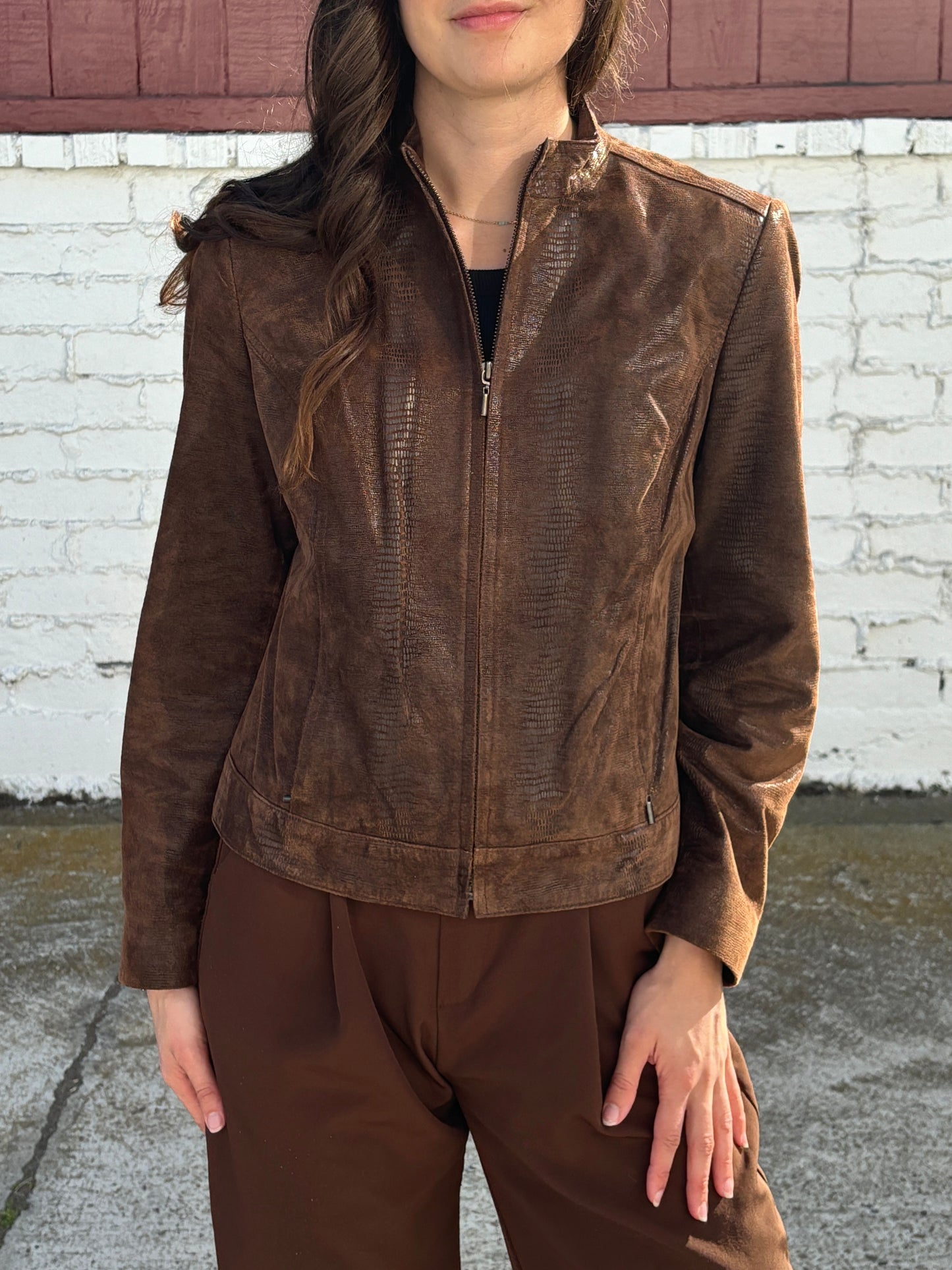 Chocolate Brown Leather Jacket