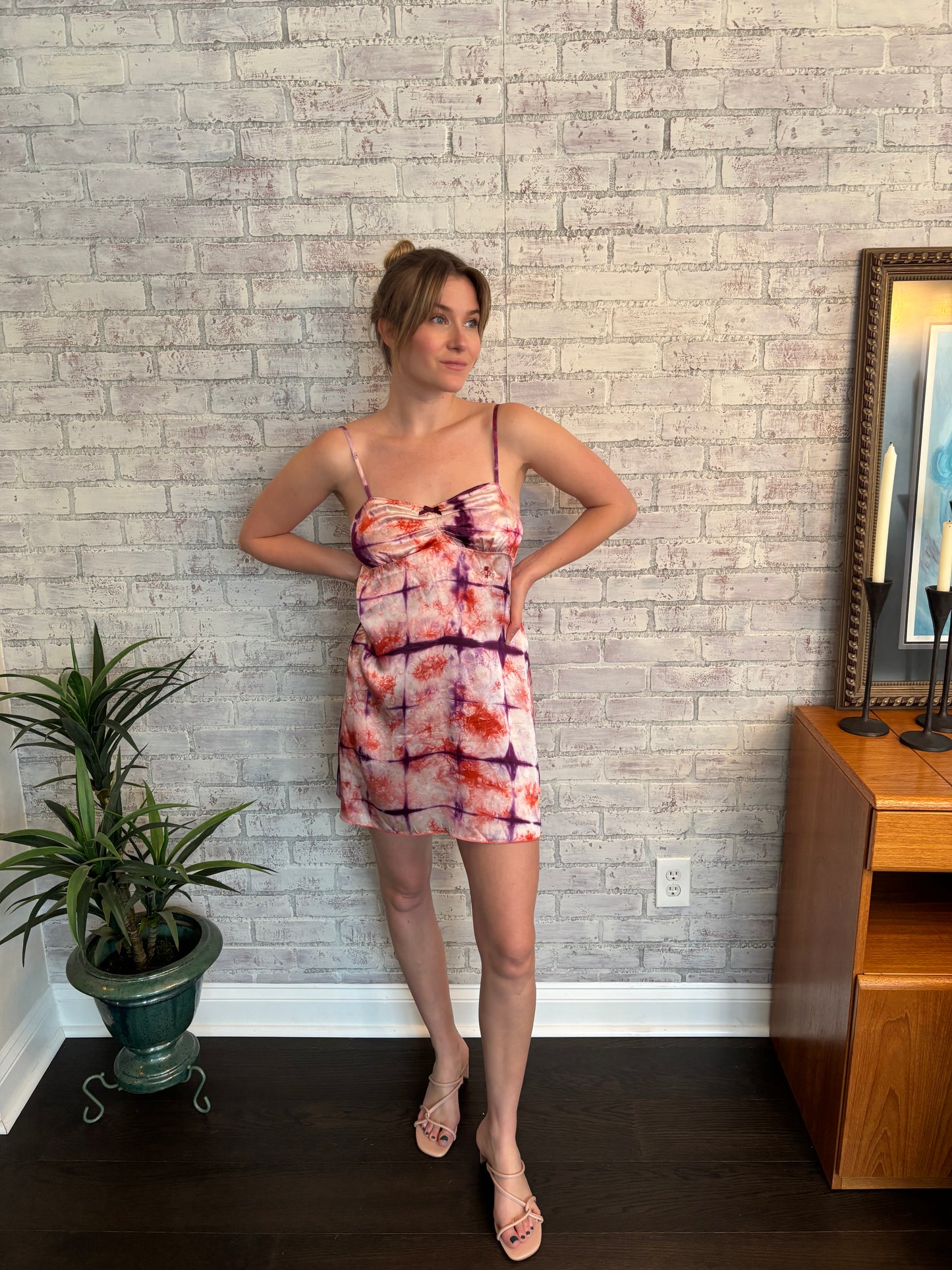 Vintage Tie Dye Mini Slip Dress