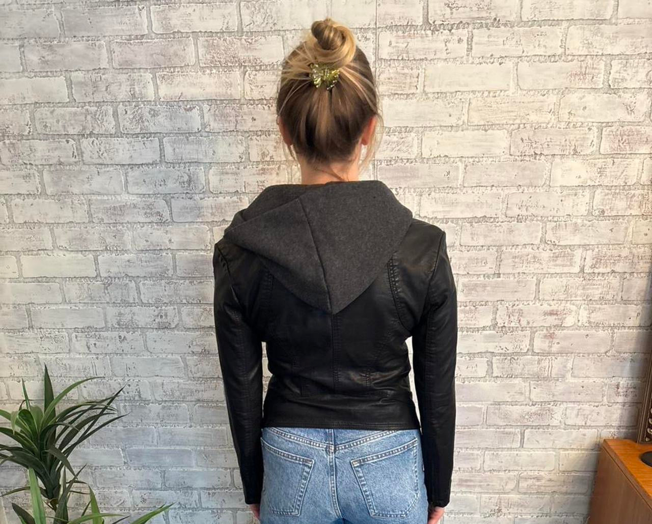 Free People Black Vegan Leather Jacket