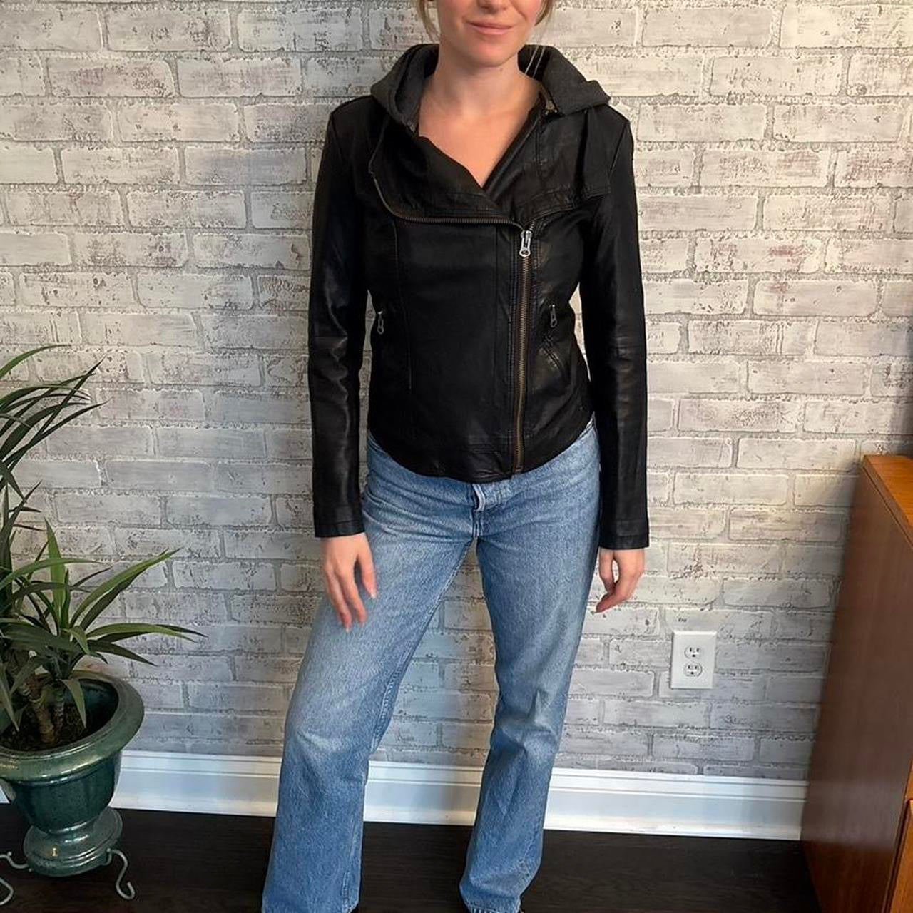 Free People Black Vegan Leather Jacket