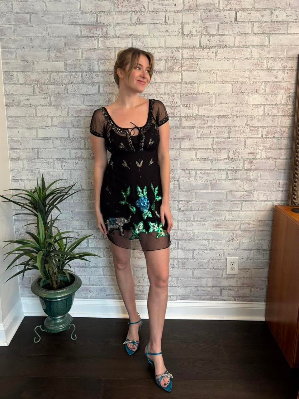 Vintage Y2k Sheer and Sequin Dress