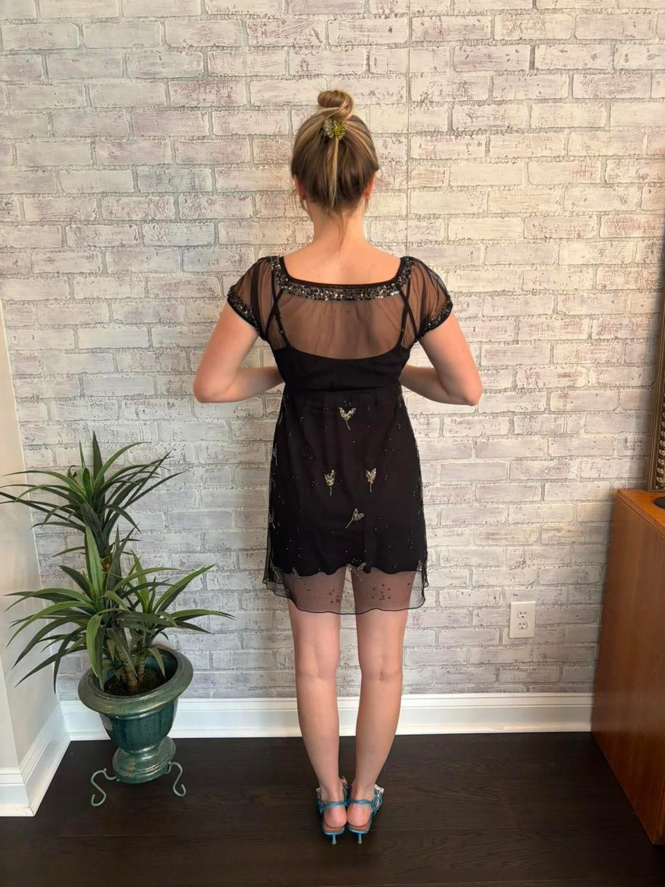 Vintage Y2k Sheer and Sequin Dress