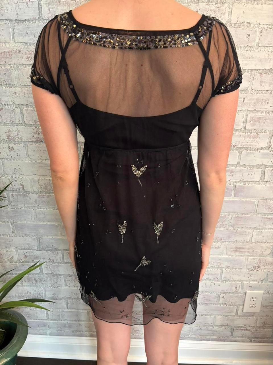 Vintage Y2k Sheer and Sequin Dress