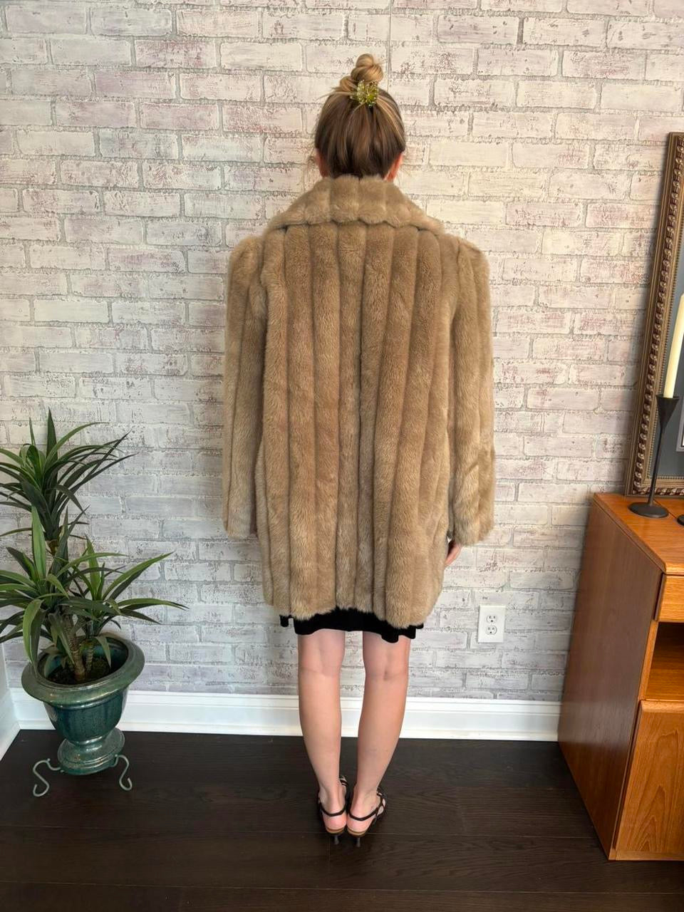 Vintage 80s Jordache Faux Fur Coat