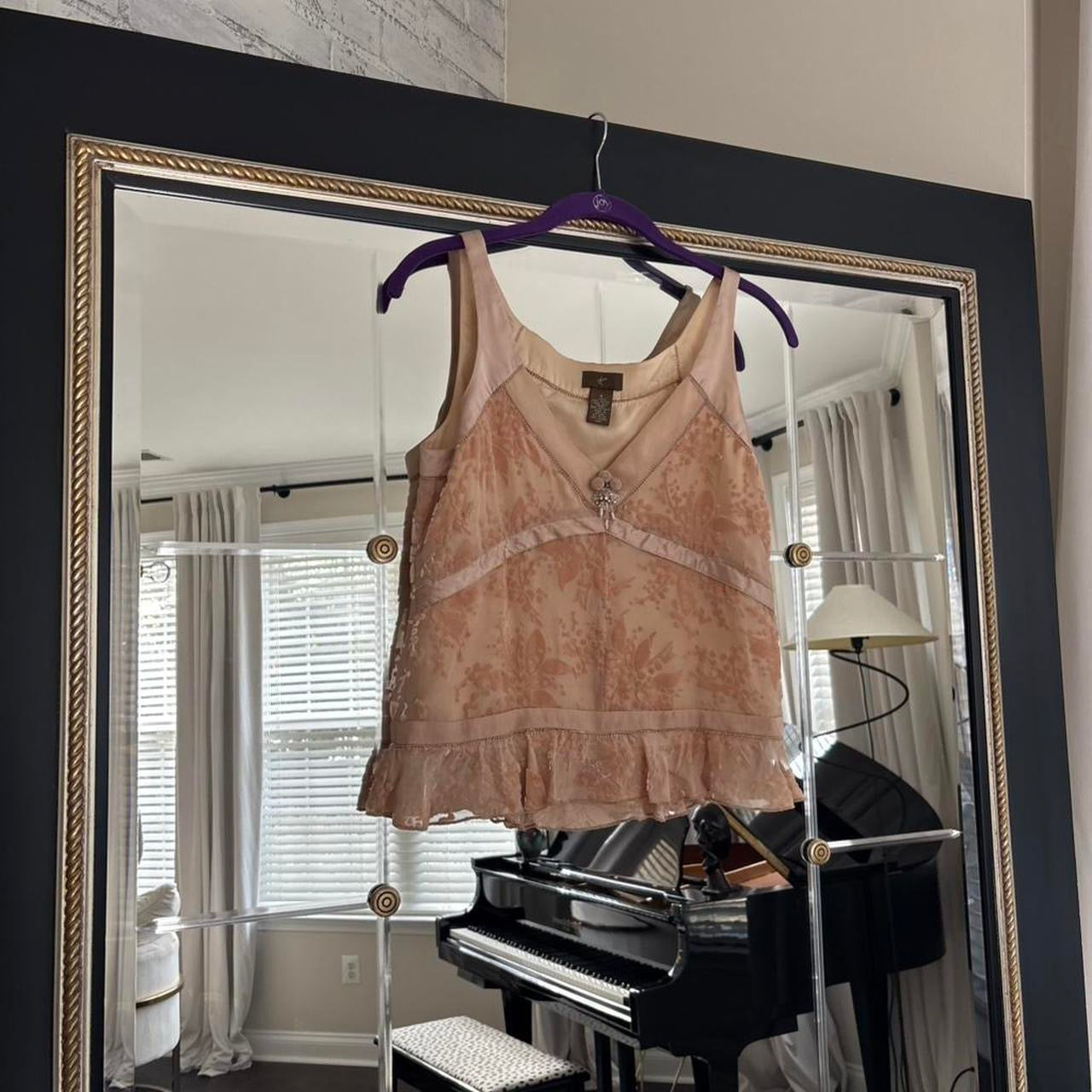 Vintage Whimsical Pink Velvet Tank