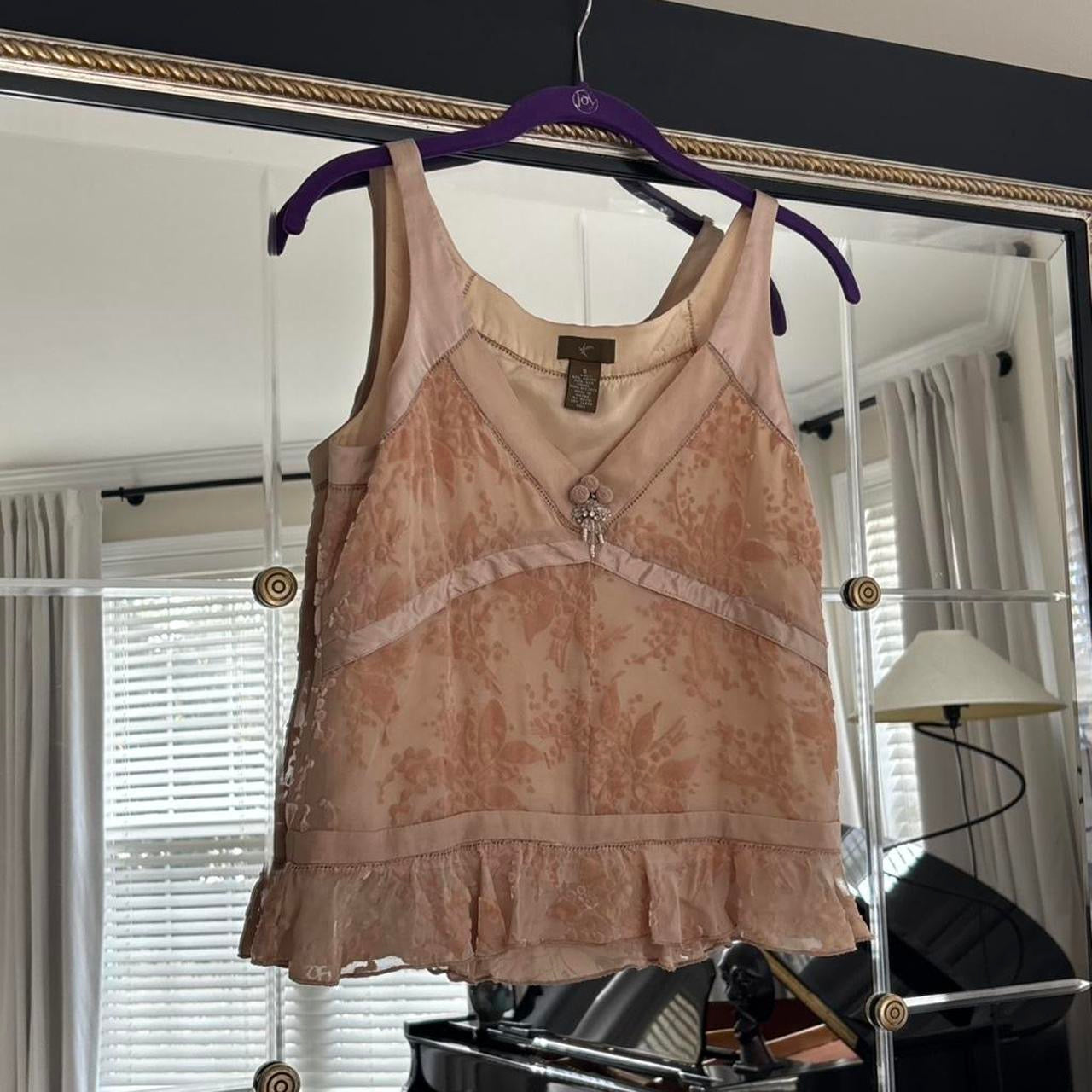 Vintage Whimsical Pink Velvet Tank