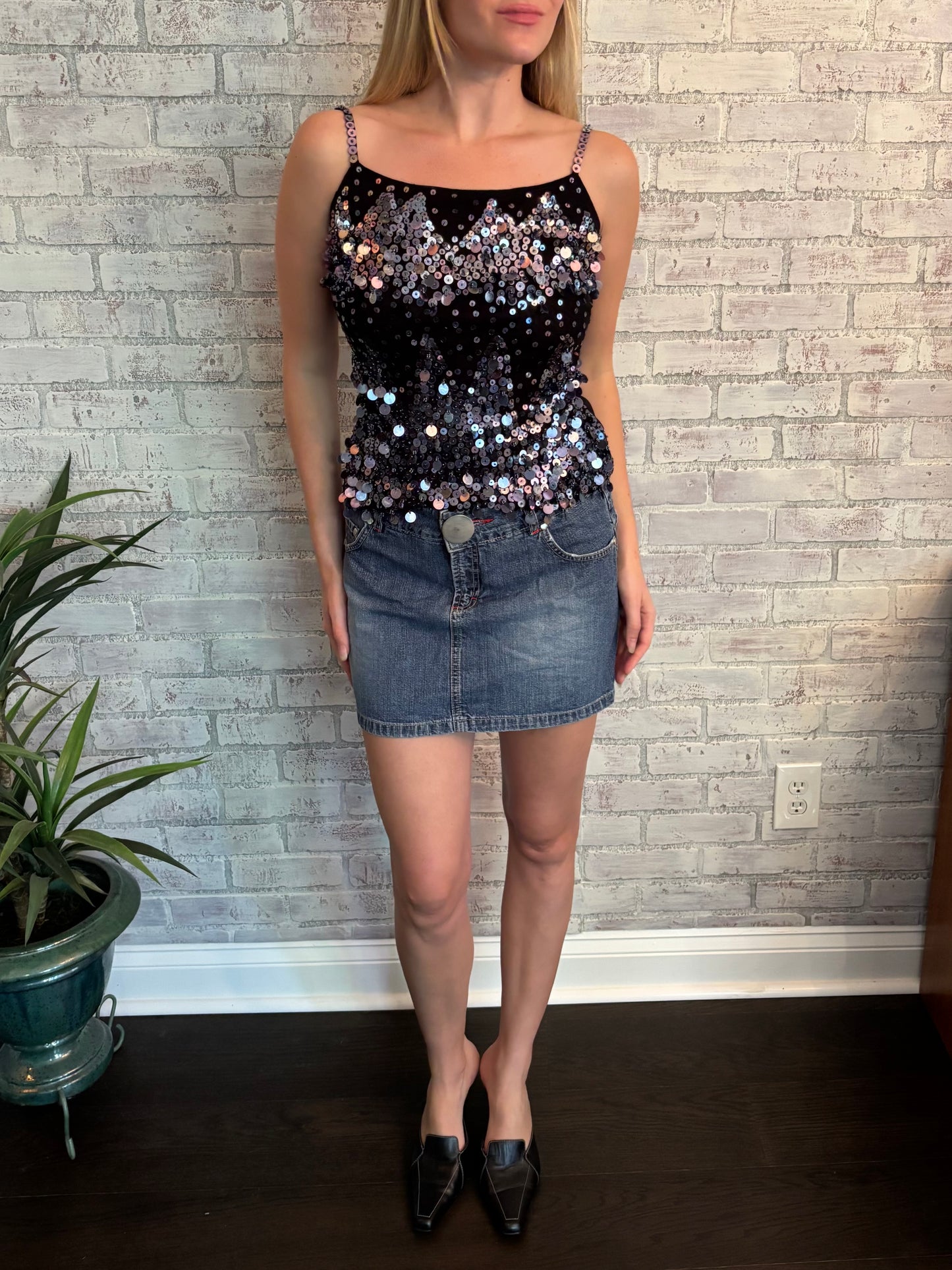 Black Sequin Top