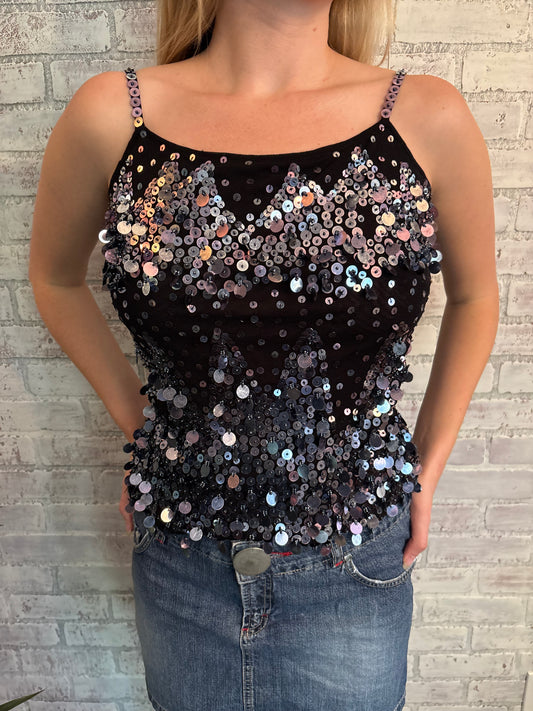 Black Sequin Top