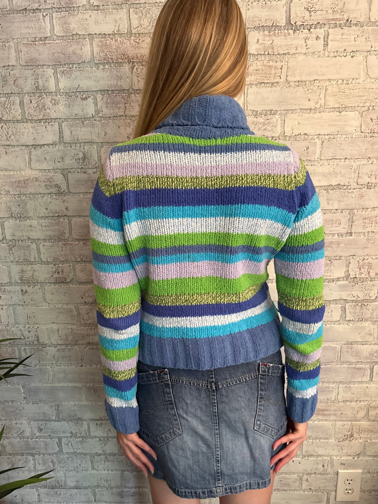 Y2k Mudd Striped Turtleneck Sweater