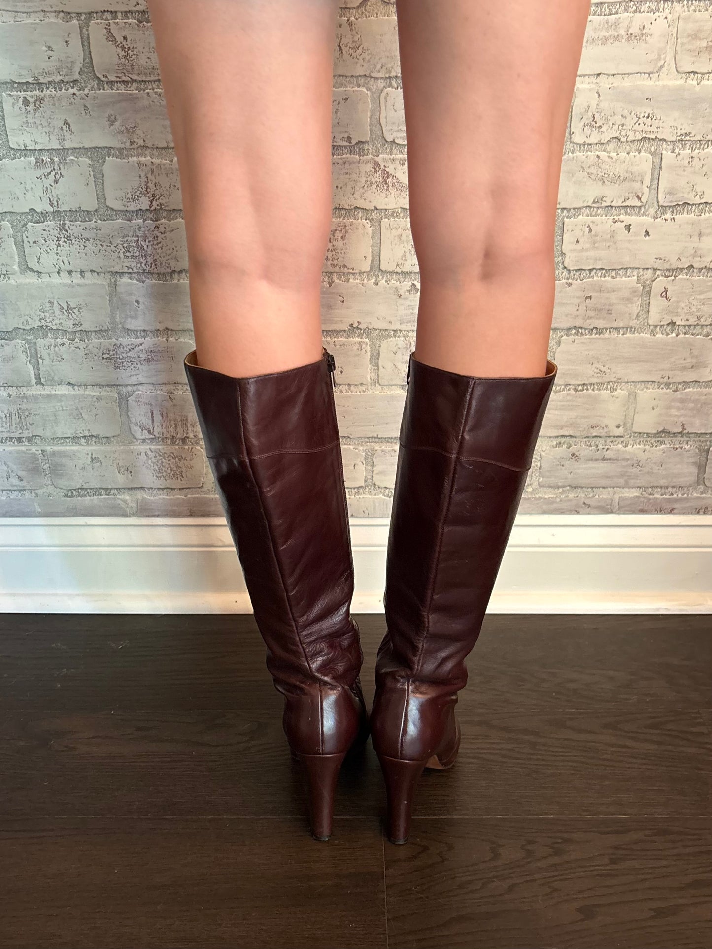 Brown Leather Heeled Boots