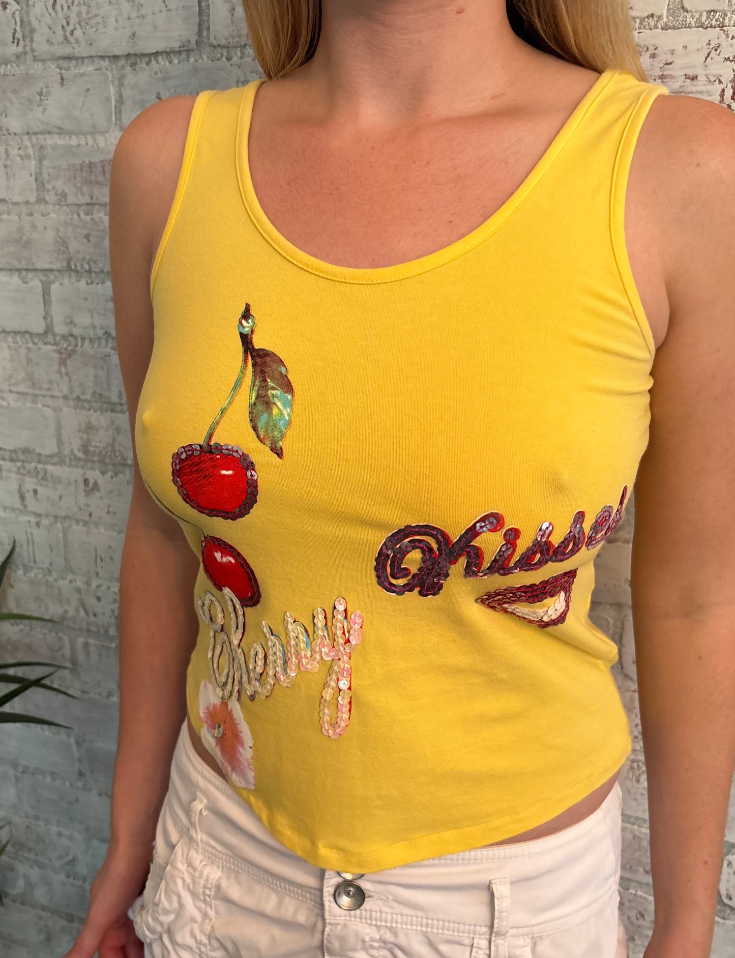 Y2k Cherry Sequin Tank