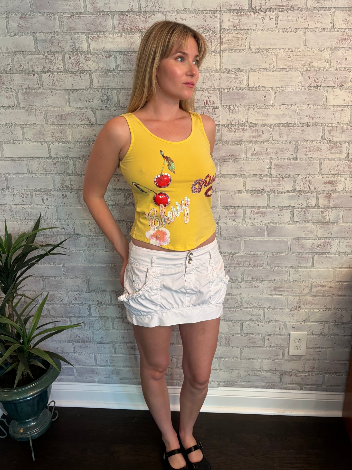 Y2k Cherry Sequin Tank