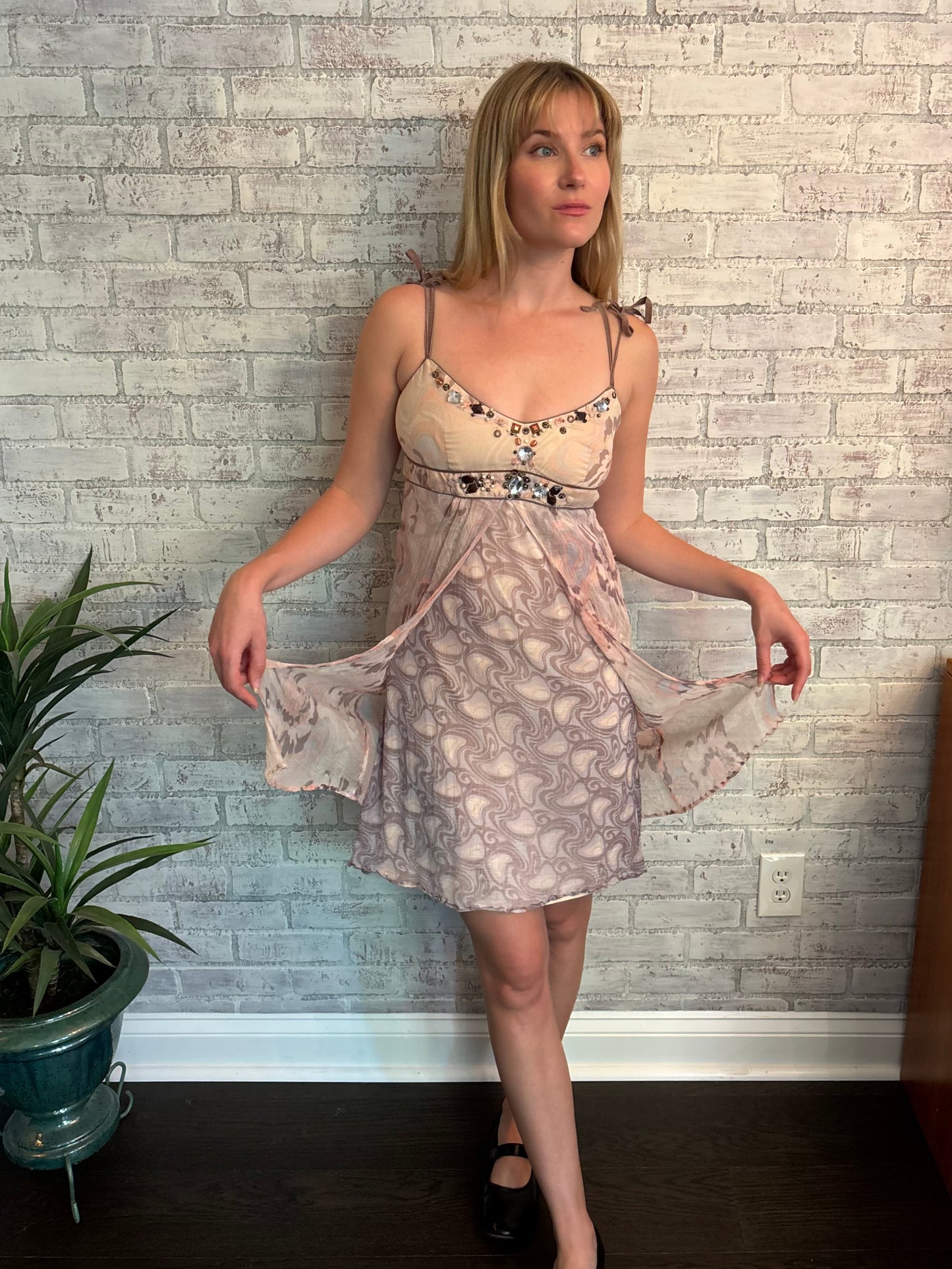 Y2k Whimsical Bejeweled Dress
