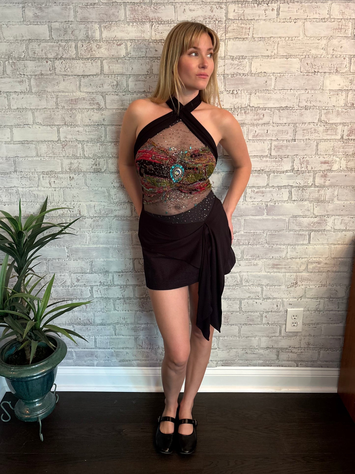 Vintage Sheer Bejeweled Top