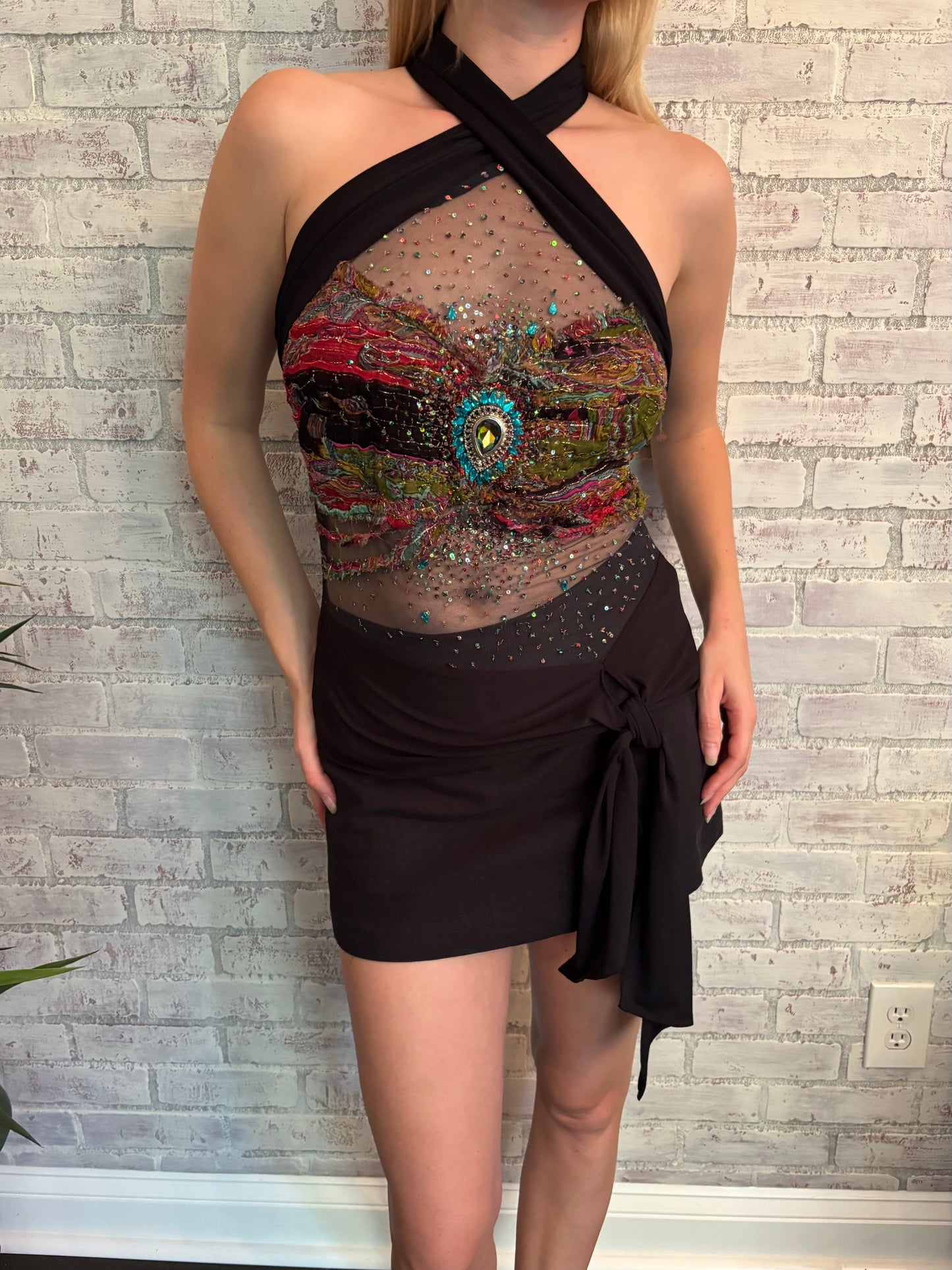 Vintage Sheer Bejeweled Top