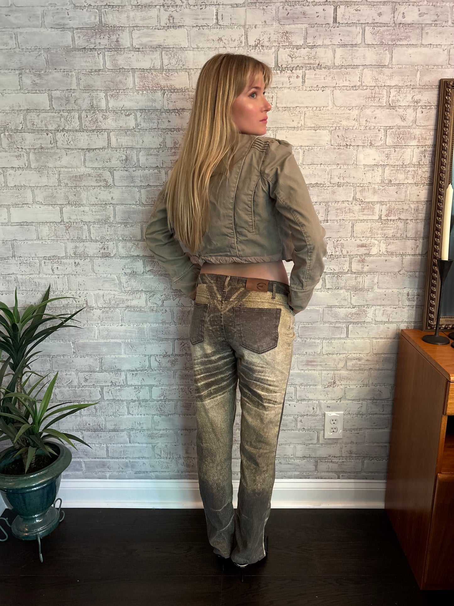 Y2k Cropped Military Jacket
