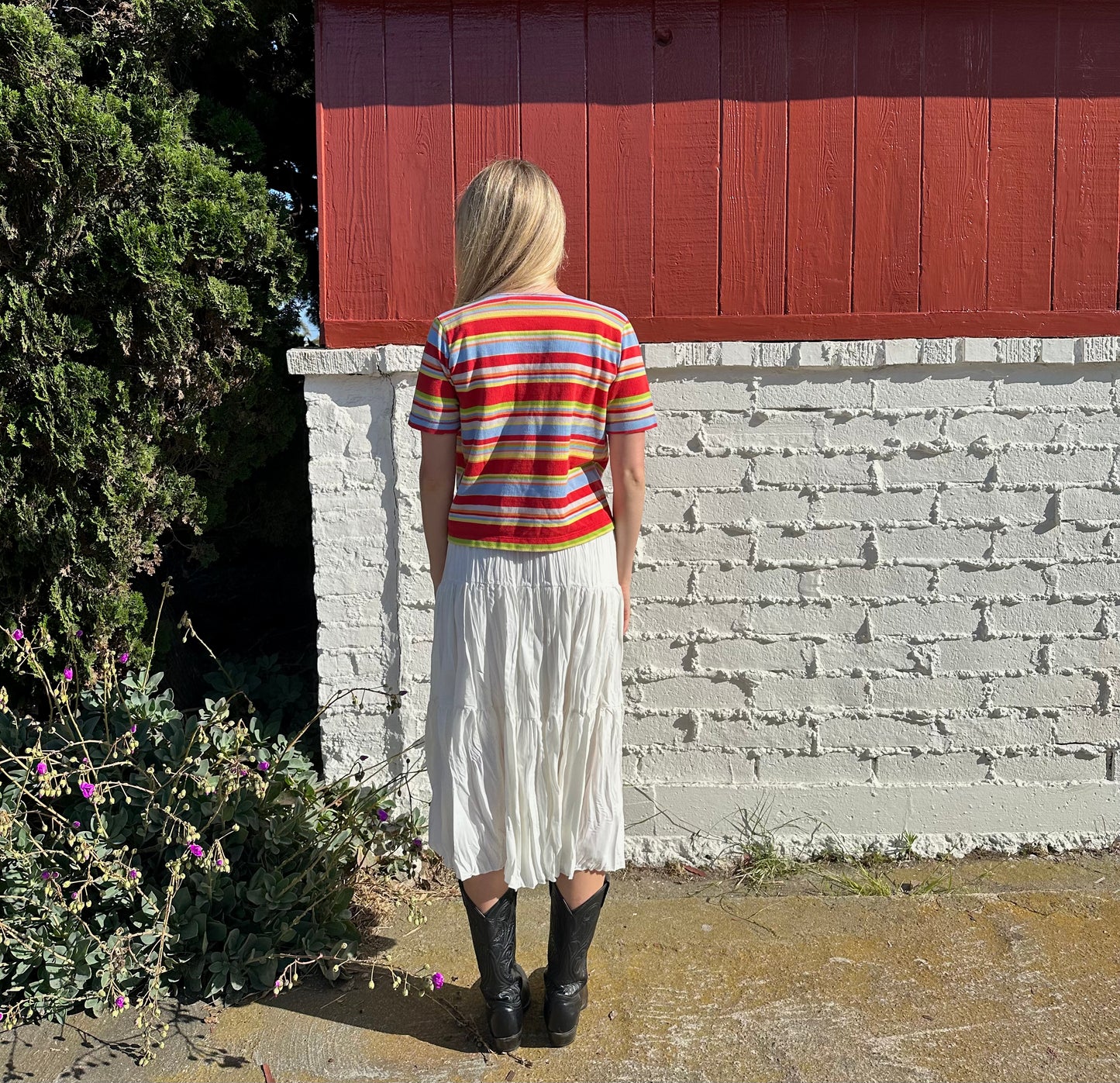 Colorful Striped Button Up Top