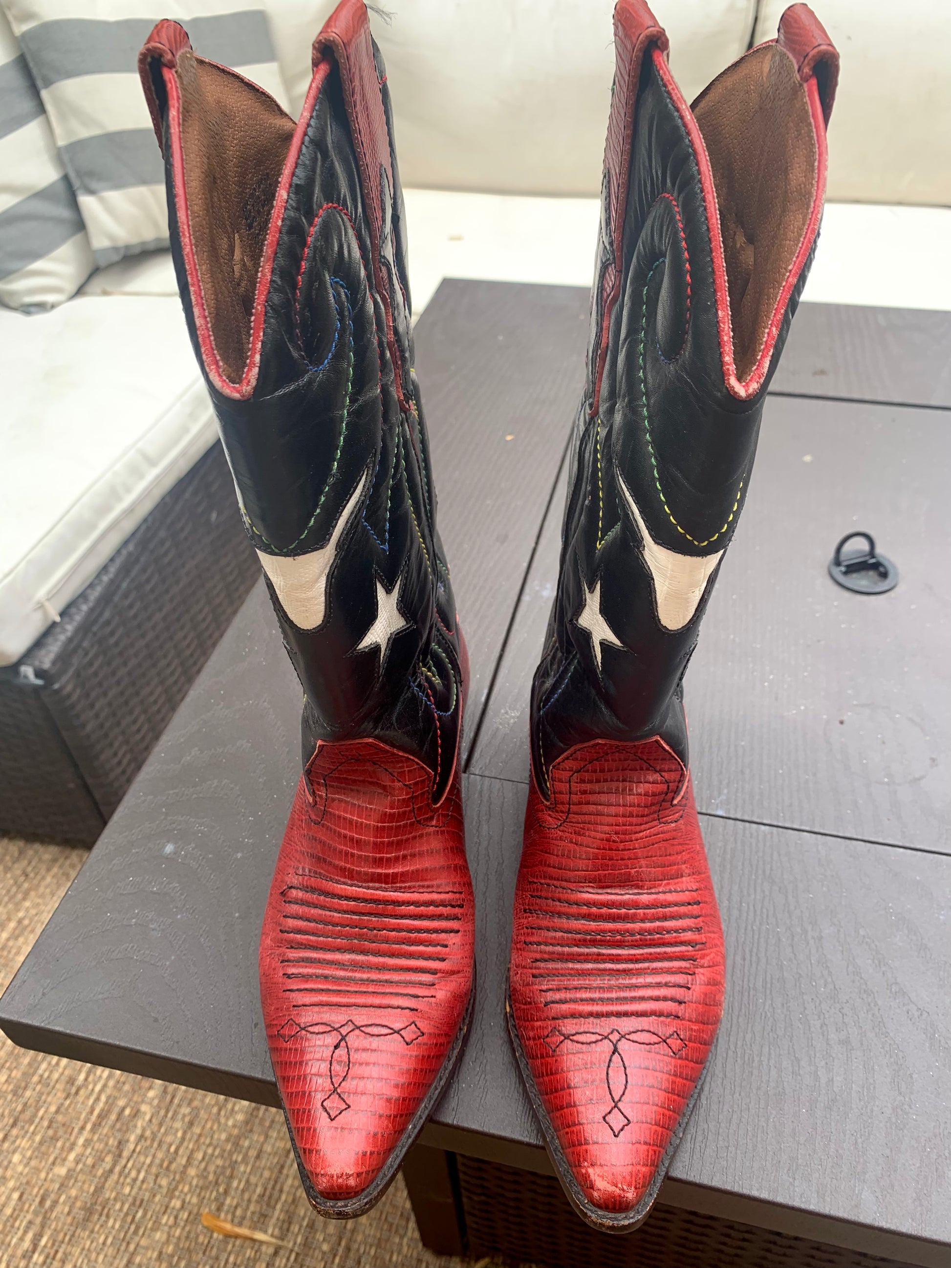 Nine west red boots on sale
