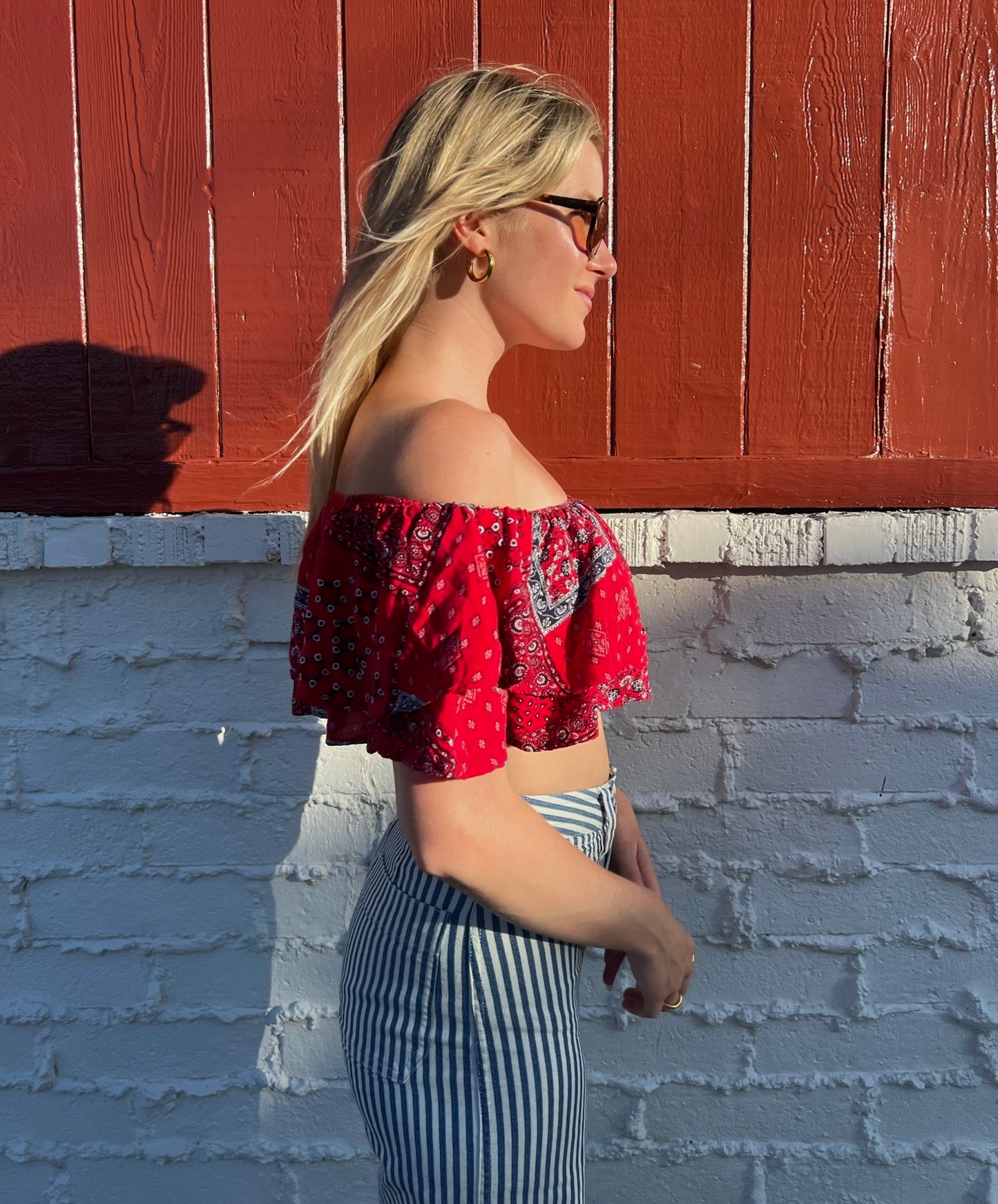 Red Bandana Crop Top