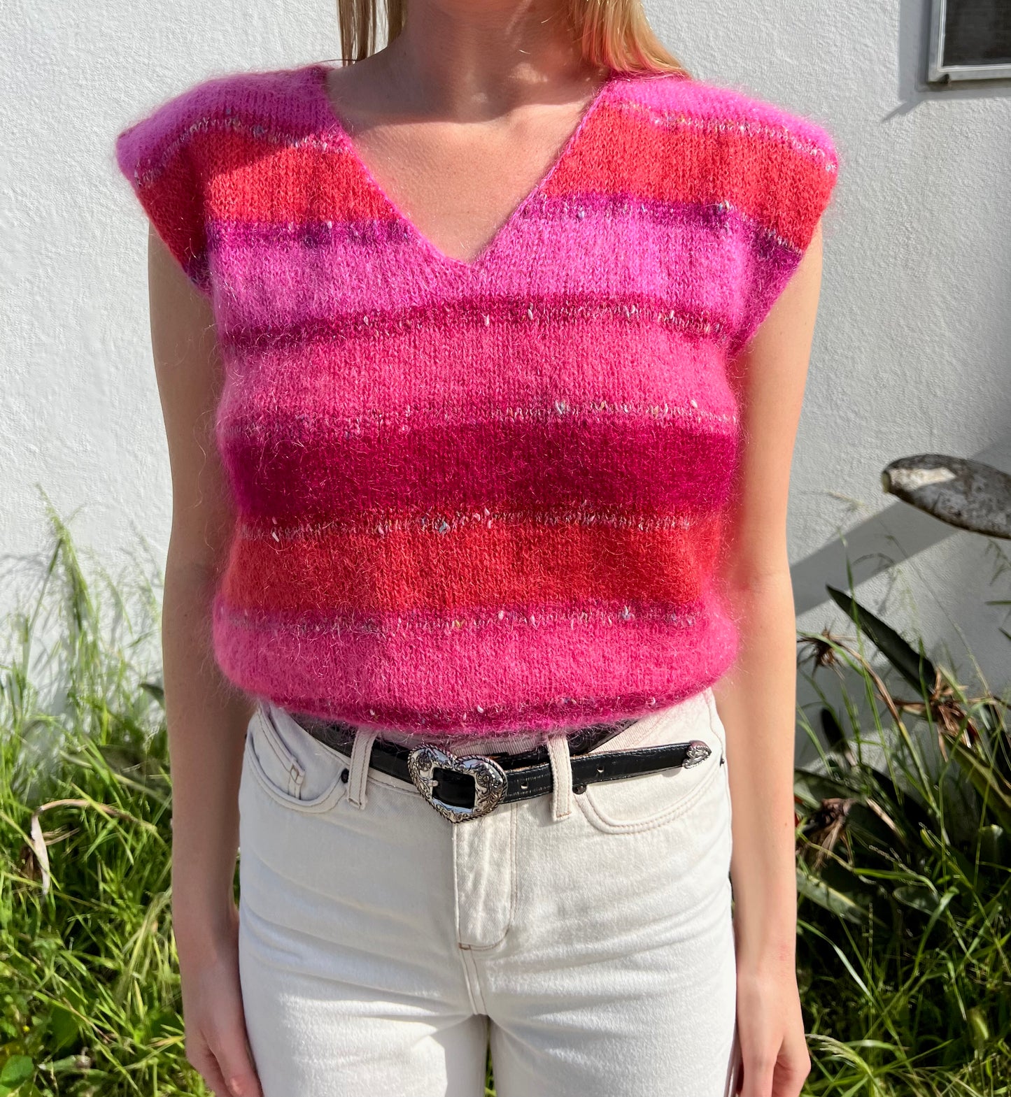 Jeanne Pierre Pink Mohair Sweater Vest