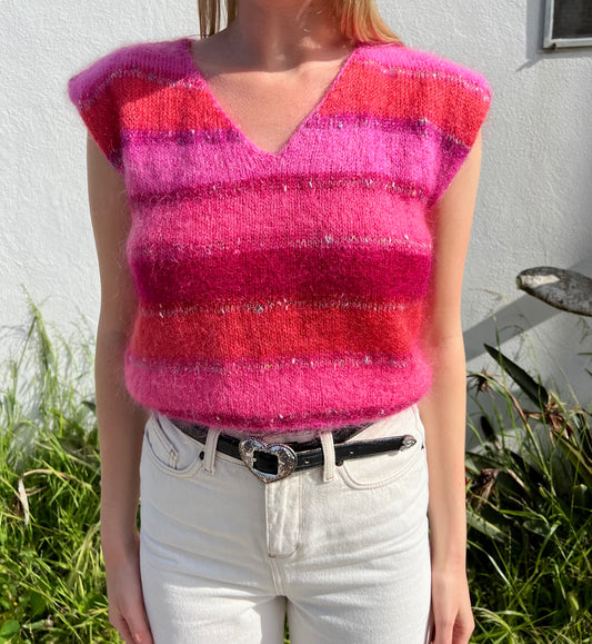 Jeanne Pierre Pink Mohair Sweater Vest