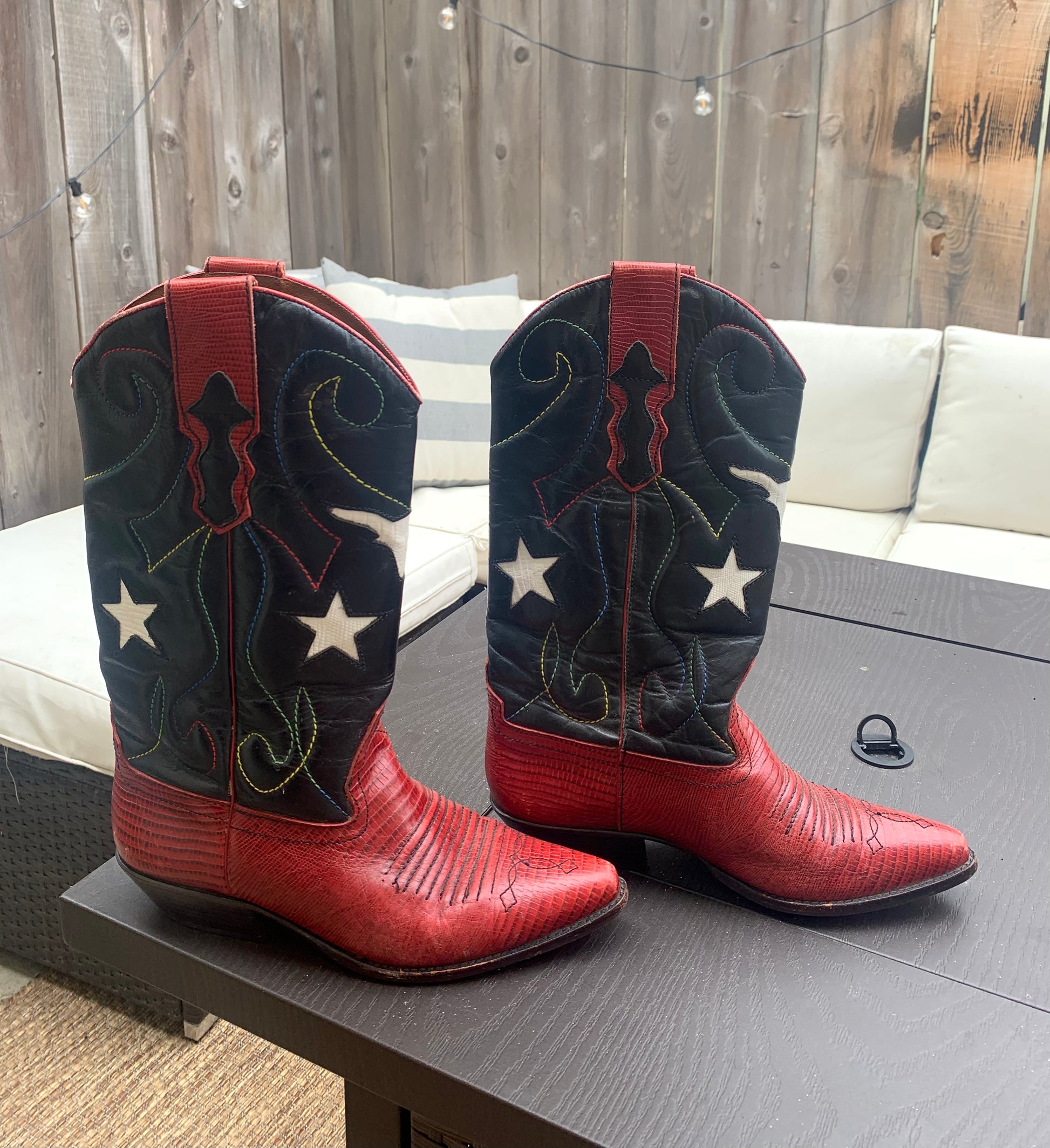 Nine west red boots discount