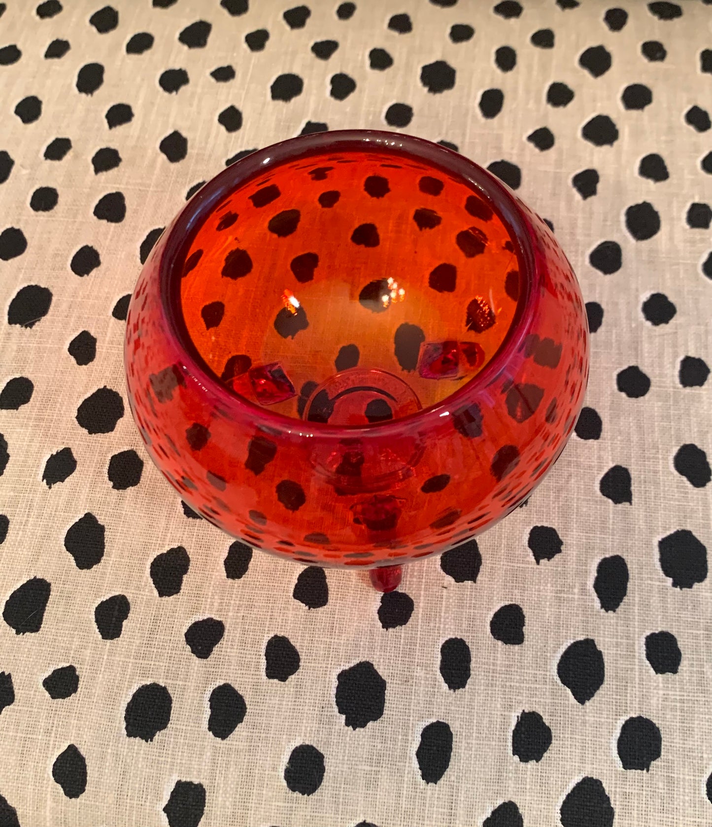 Red Glass Bowl Vase